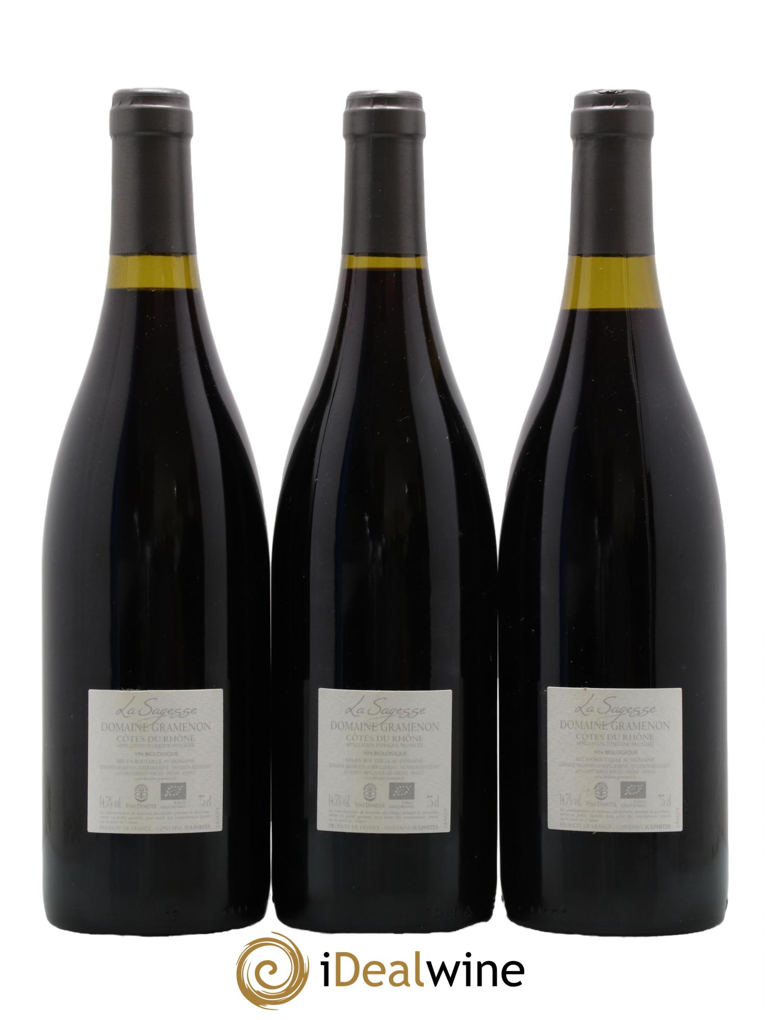 Côtes-du-Rhône La Sagesse Gramenon (Domaine) 2018 - Lotto di 3 bottiglie - 1