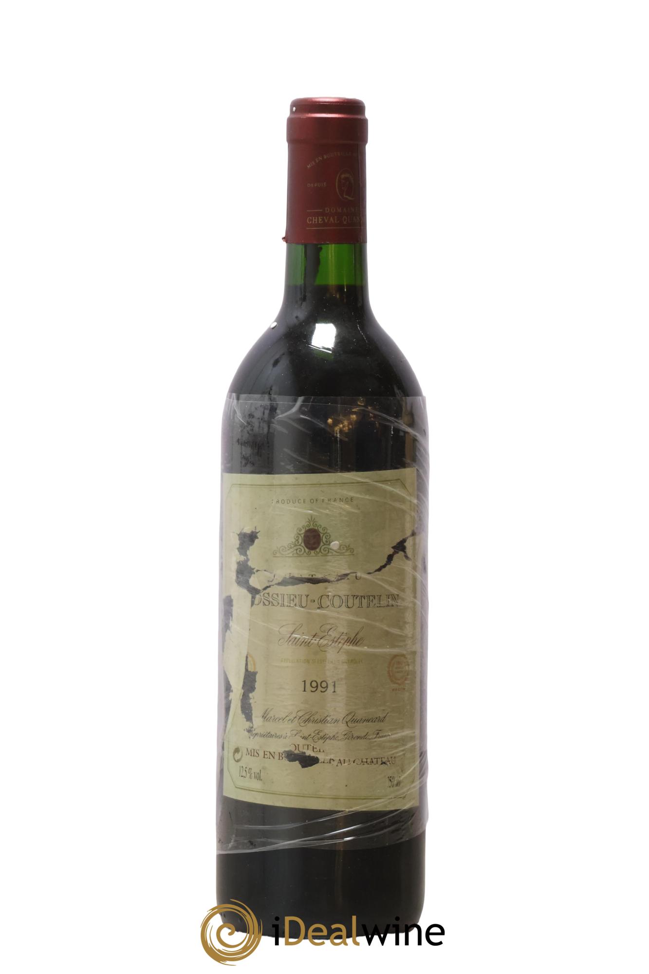 Saint-Estèphe Château Cossieu-Coutelin 1991 - Lot de 1 bouteille - 0