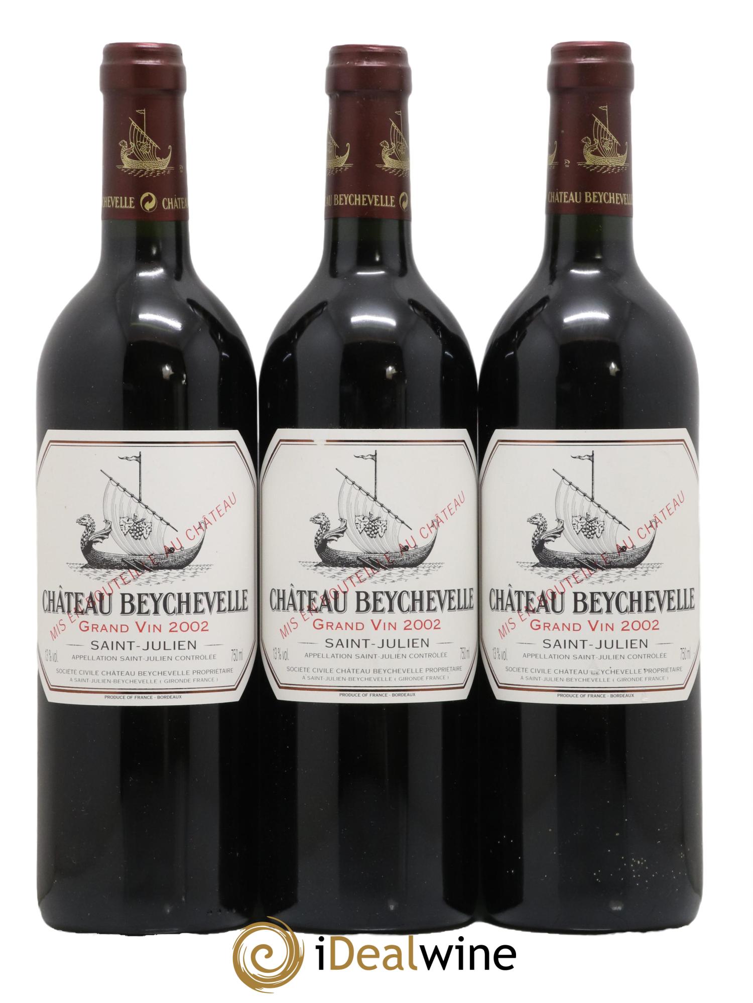 Château Beychevelle 4ème Grand Cru Classé 2002 - Lot de 3 bouteilles - 0