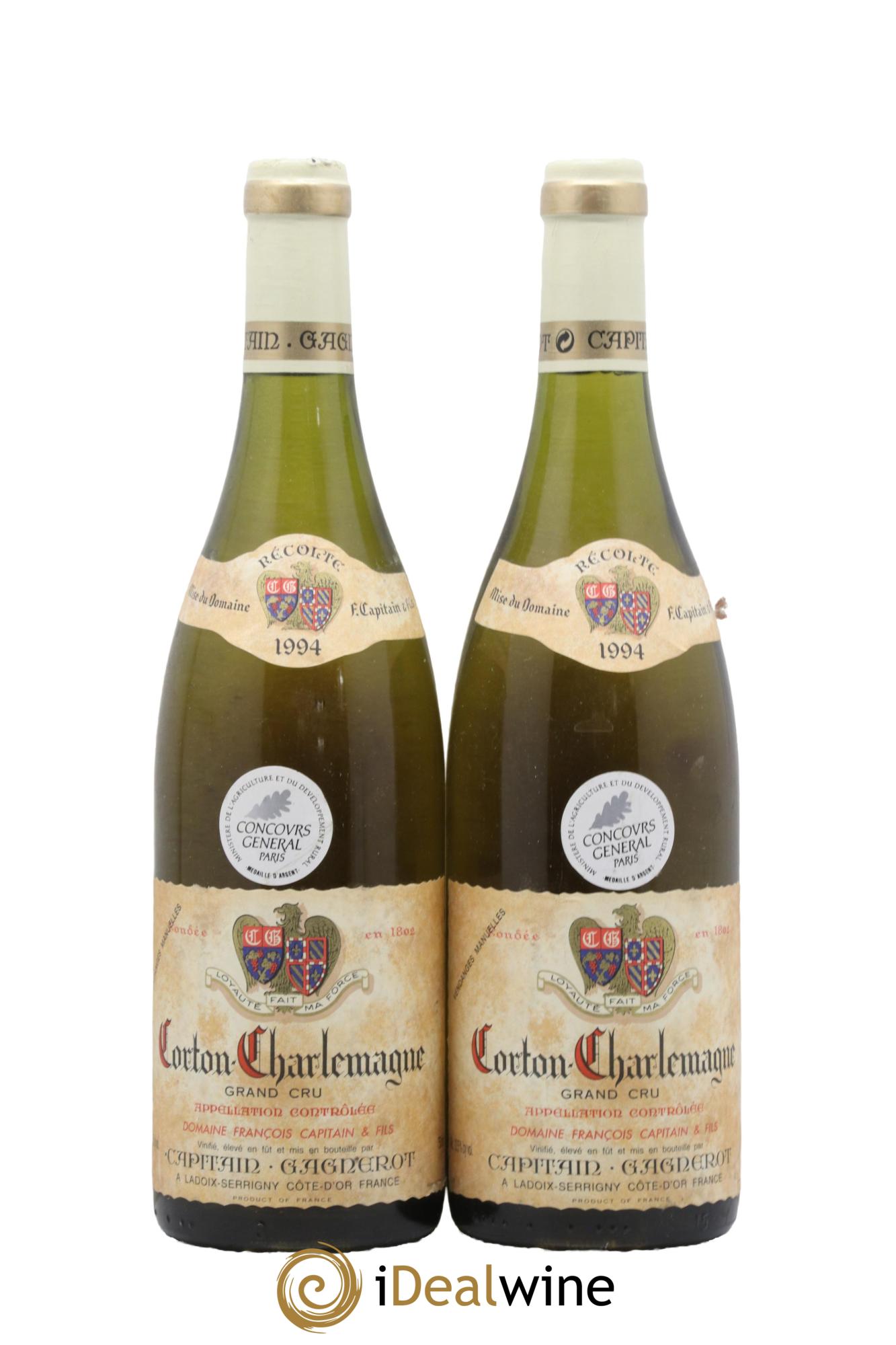 Corton-Charlemagne Grand Cru Capitain-Gagnerot 1994 - Posten von 2 Flaschen - 0