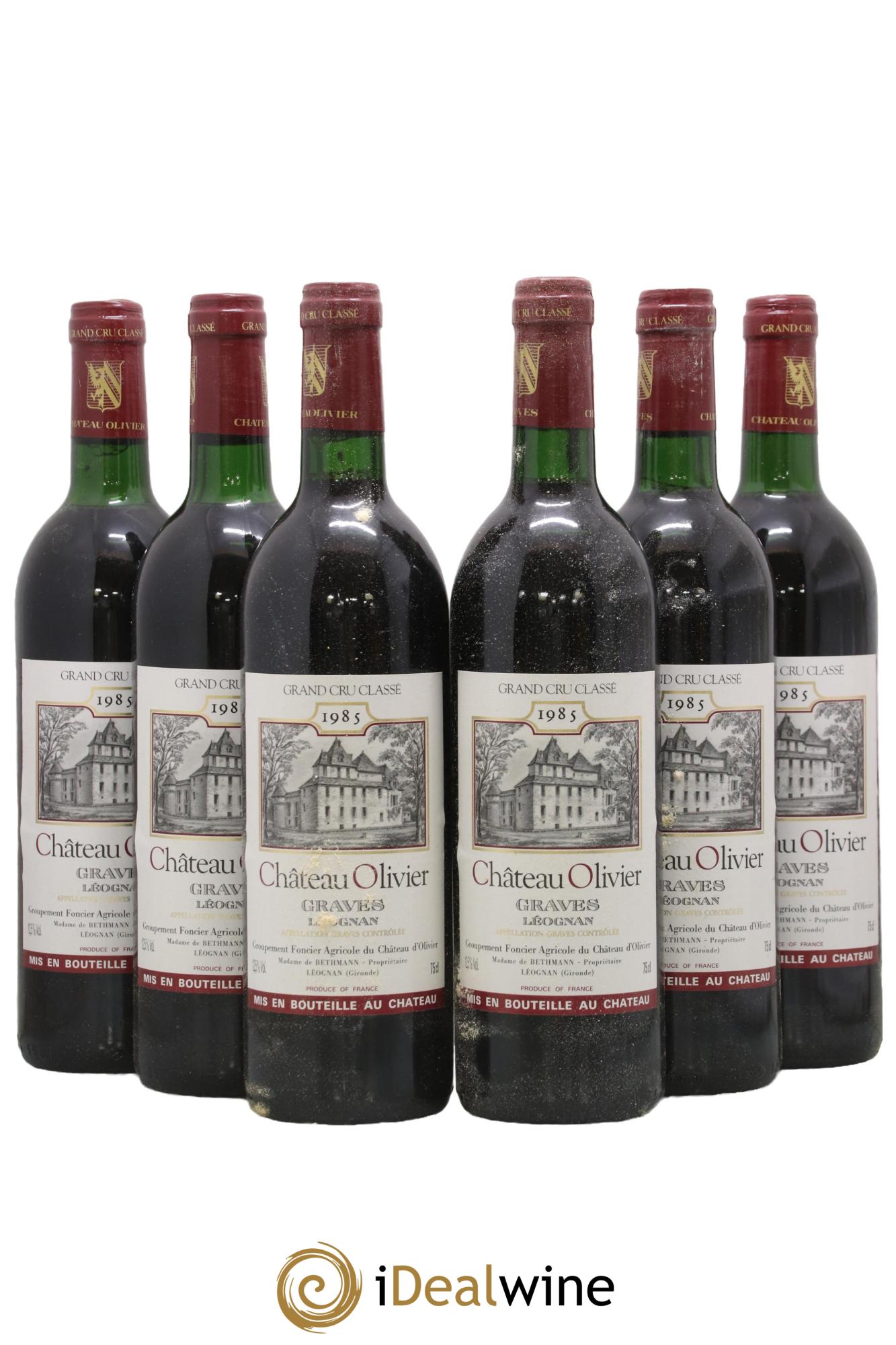 Château Olivier Cru Classé de Graves 1986 - Lot de 6 bouteilles - 0
