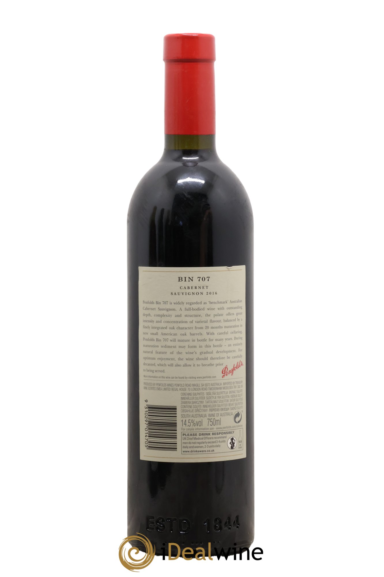 South Australia Penfolds Wines Bin 707 Cabernet Sauvignon 2016 - Lotto di 1 bottiglia - 1