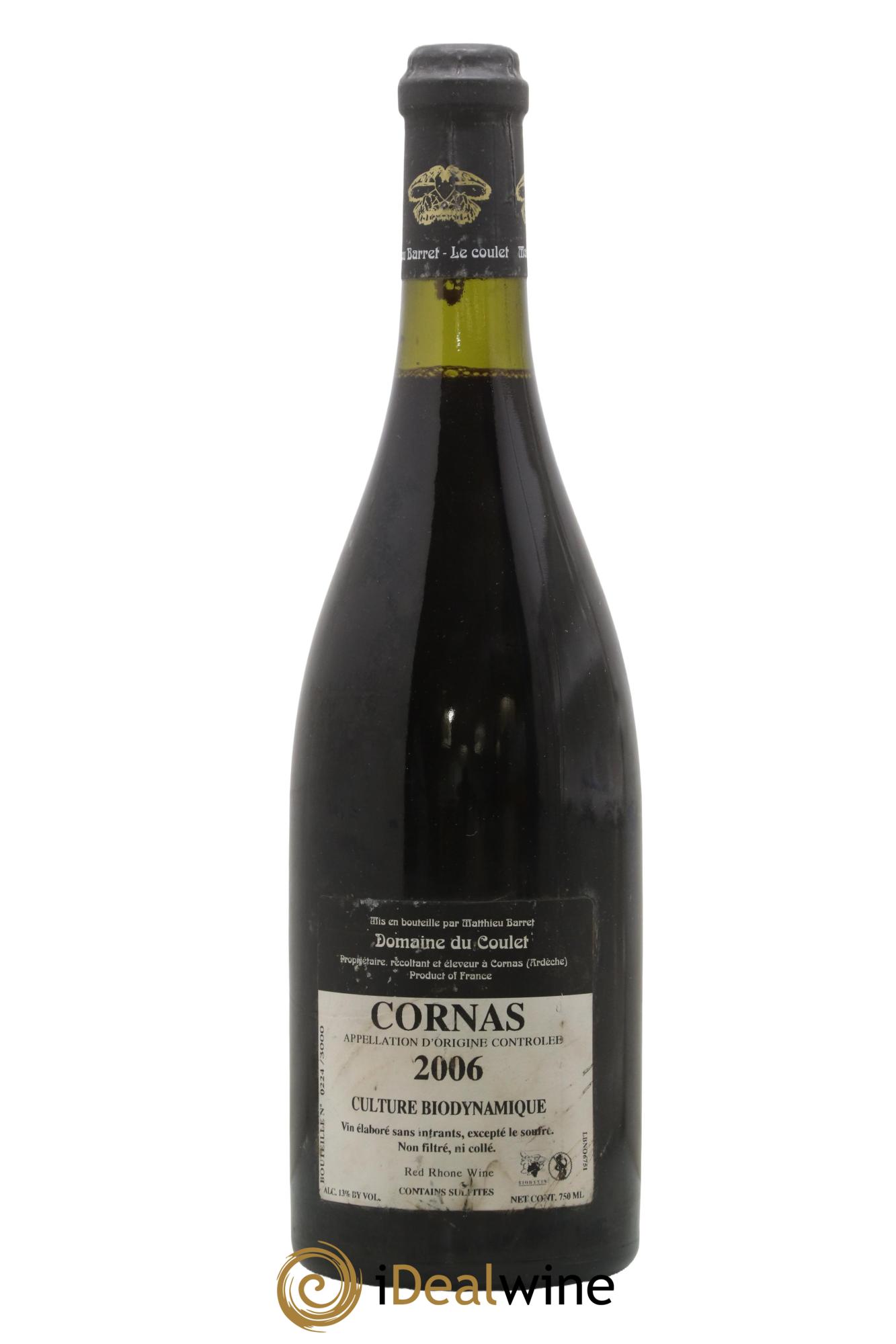Cornas Billes Noires Coulet (Domaine du) - Matthieu Barret 2006 - Lot de 1 bouteille - 1