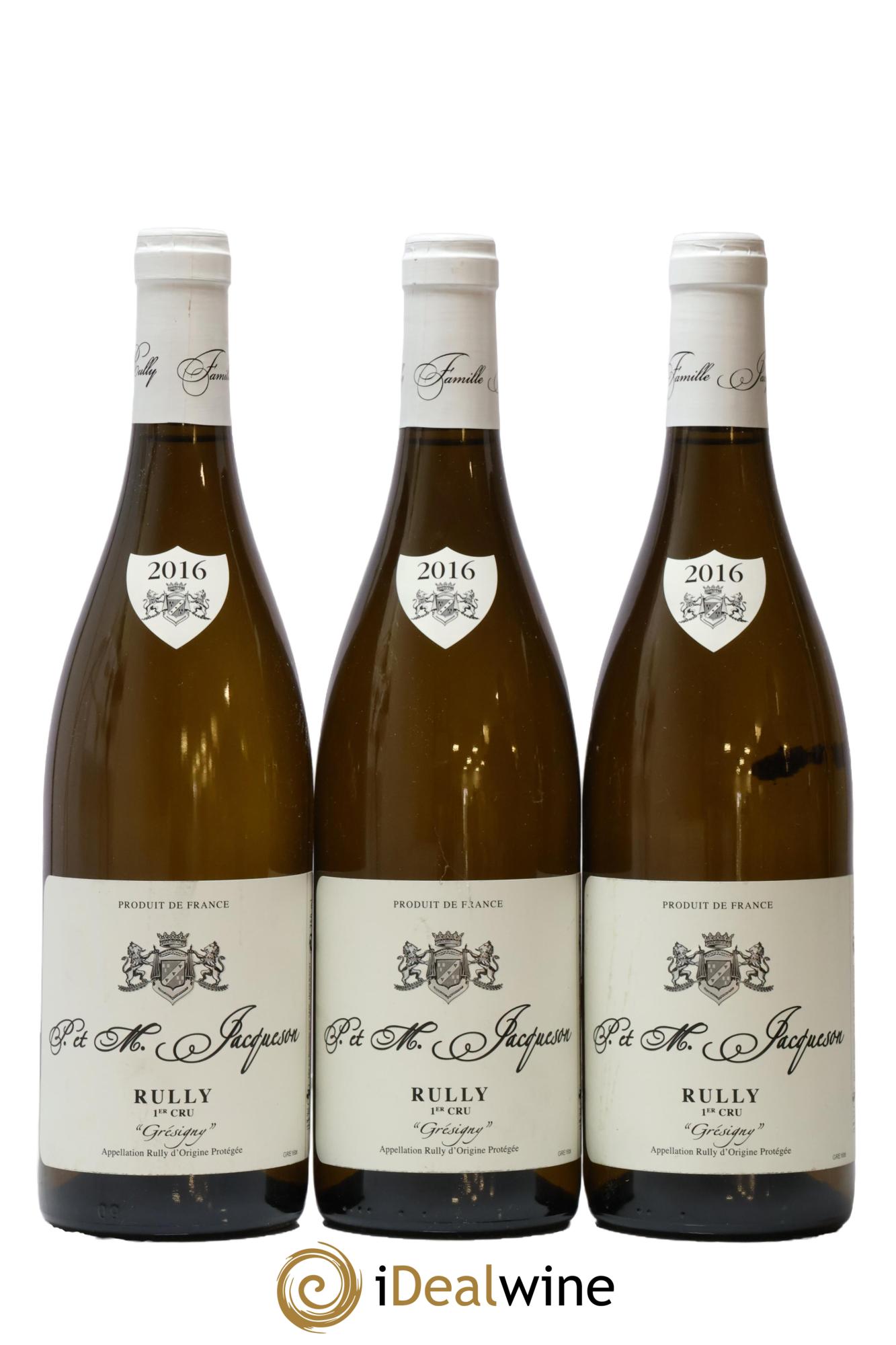 Rully 1er Cru Grésigny Paul & Marie Jacqueson 2016 - Posten von 3 Flaschen - 0
