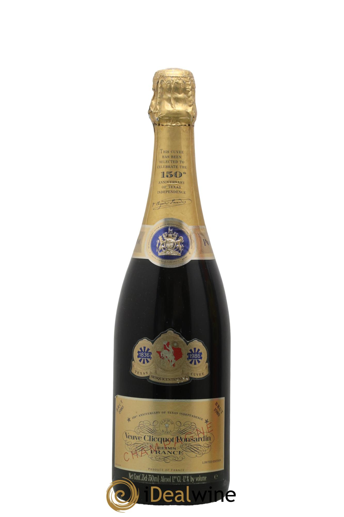 Champagne Edition 150 years Texas Independance Veuve Clicquot 1980 - Lotto di 1 bottiglia - 1