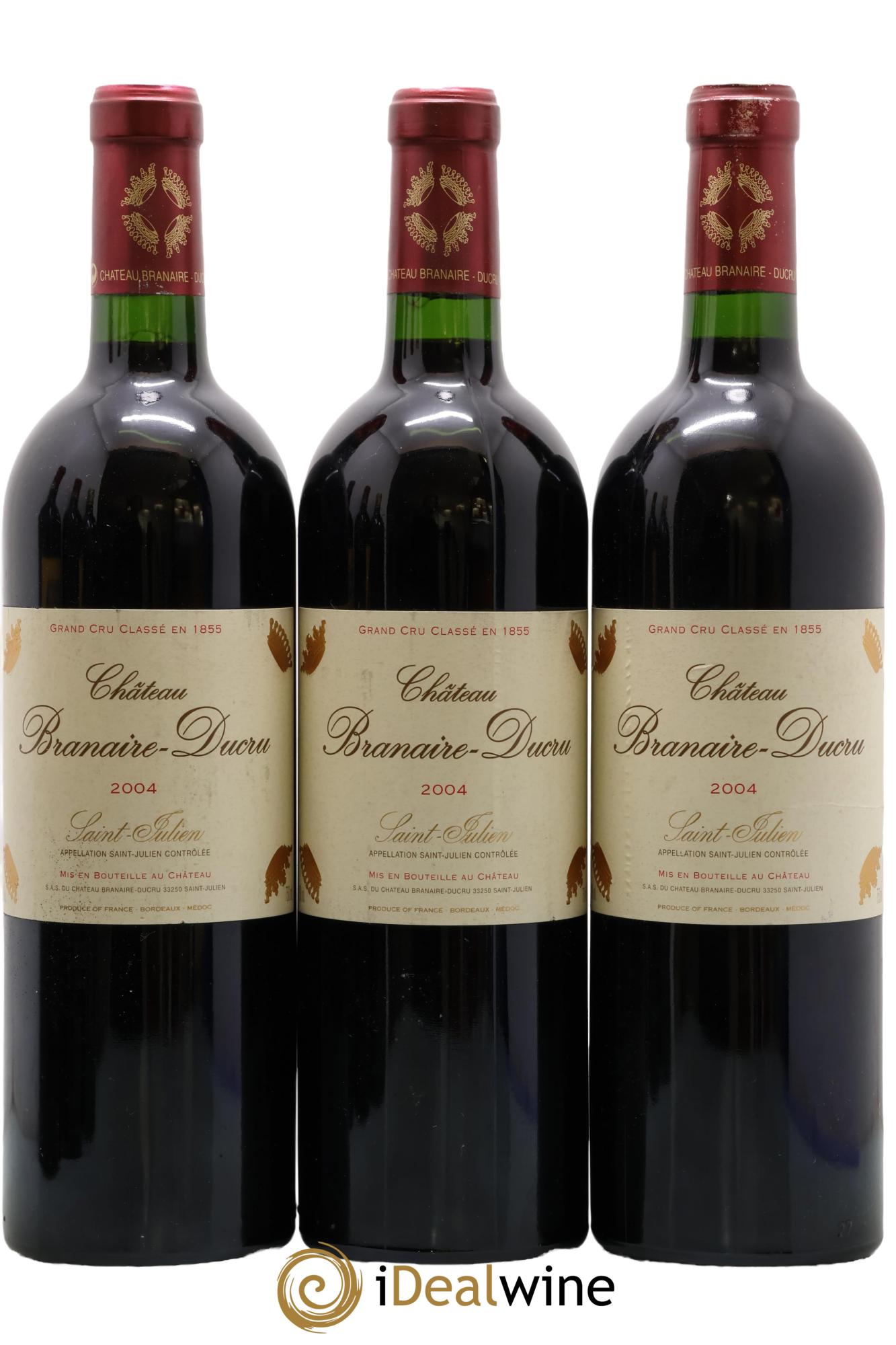 Château Branaire Ducru 4ème Grand Cru Classé 2004 - Lot de 3 bouteilles - 0