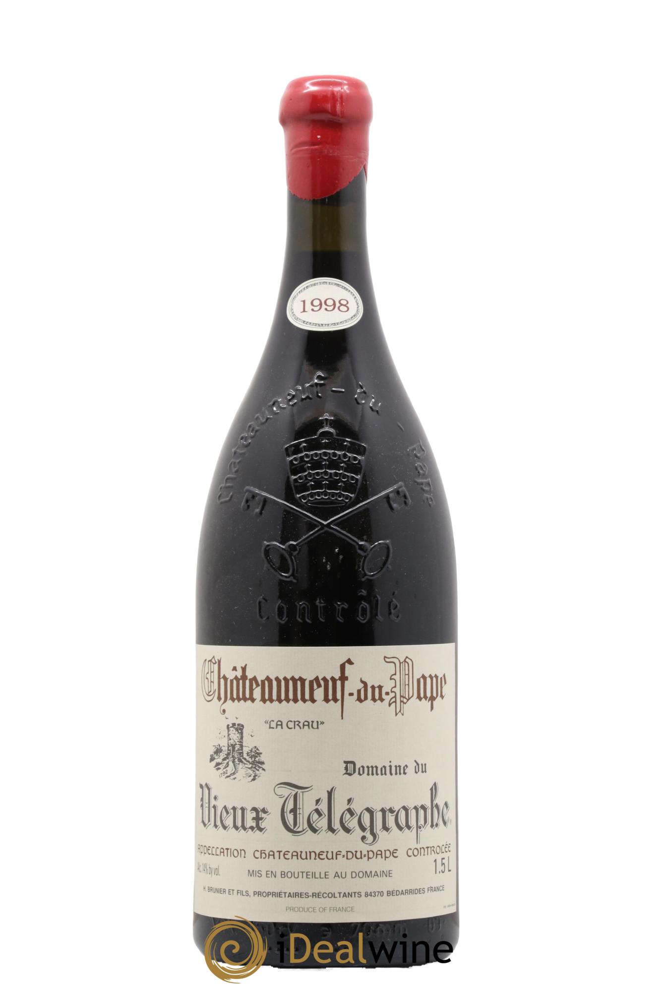 Châteauneuf-du-Pape Vieux Télégraphe (Domaine du) Vignobles Brunier 1998 - Lot de 1 magnum - 0