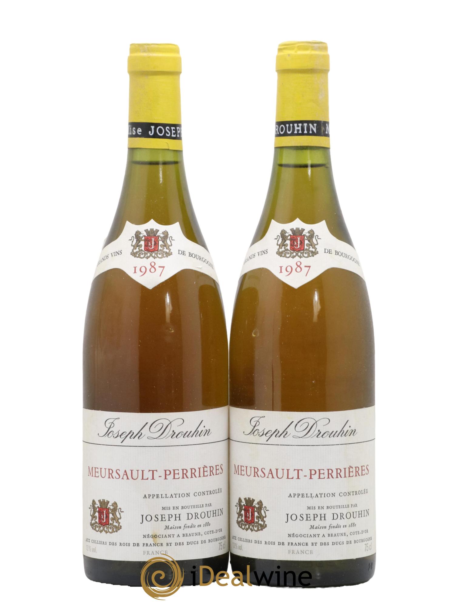Meursault 1er Cru Perrières Joseph Drouhin 1987 - Lotto di 2 bottiglie - 0