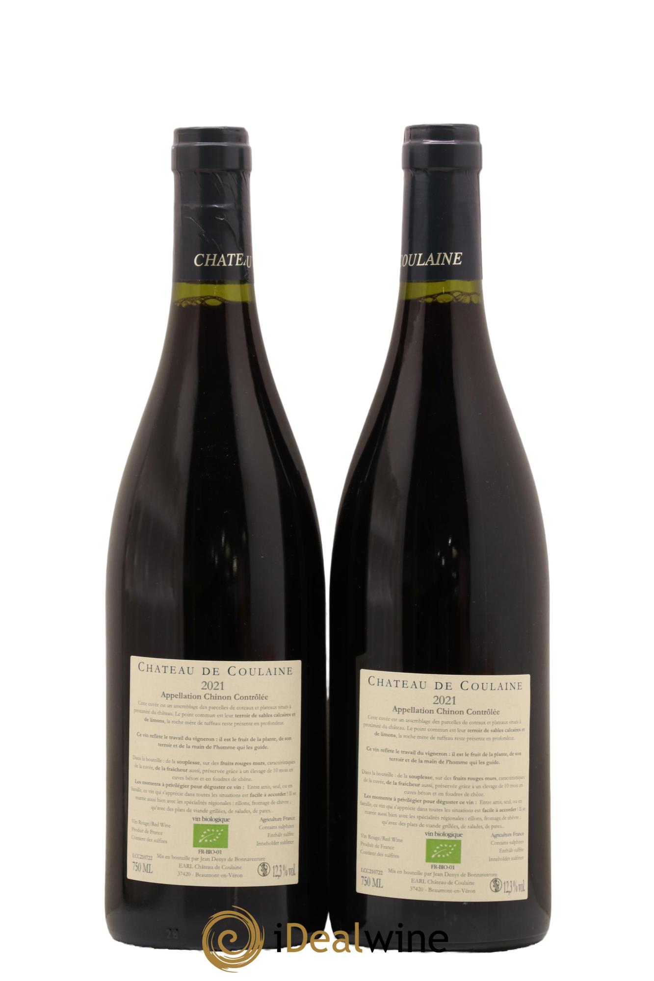 Chinon Chateau De Coulaine 2021 - Lot de 2 bouteilles - 1