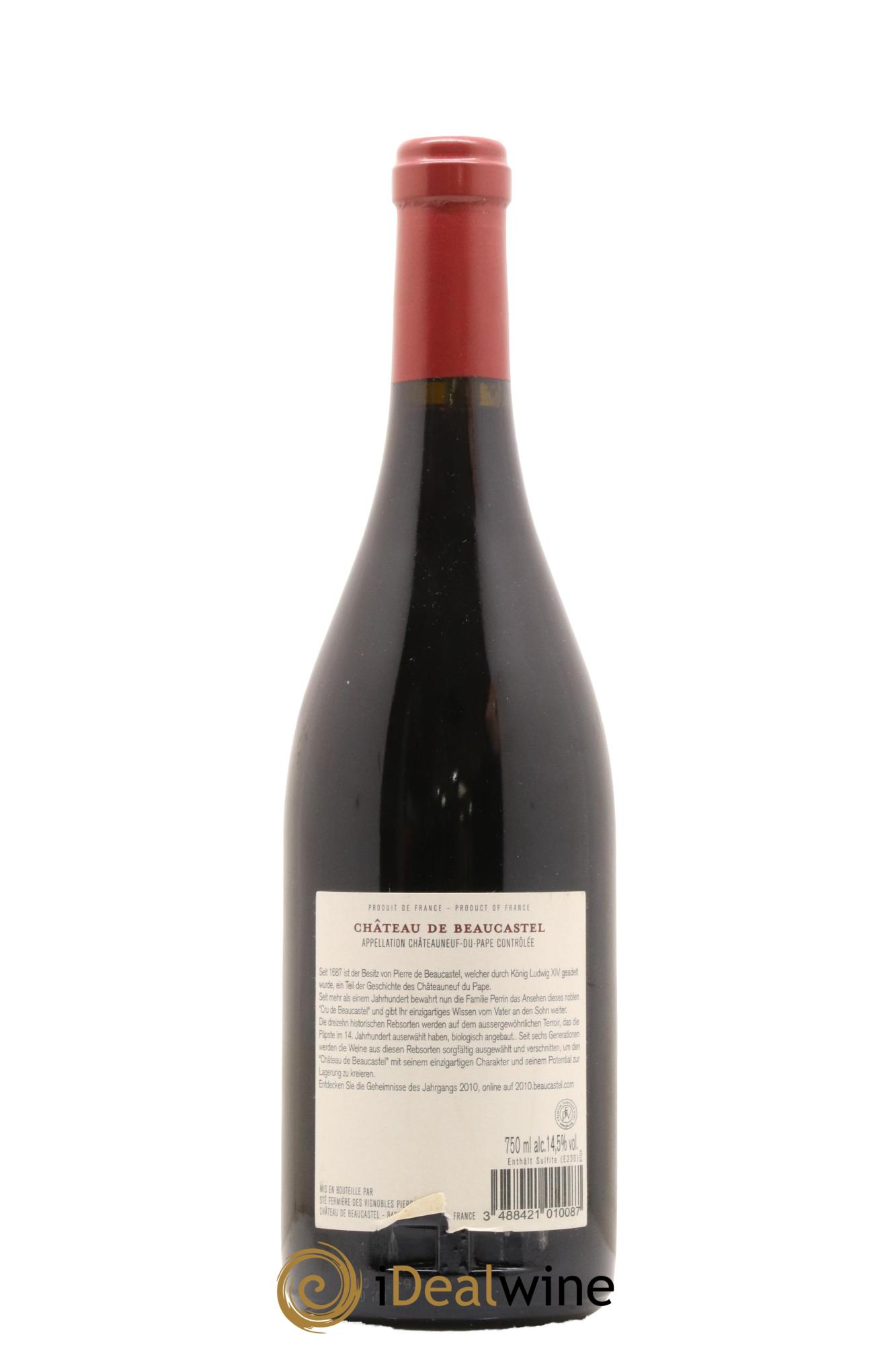 Châteauneuf-du-Pape Château de Beaucastel Famille Perrin 2010 - Lot de 1 bouteille - 1