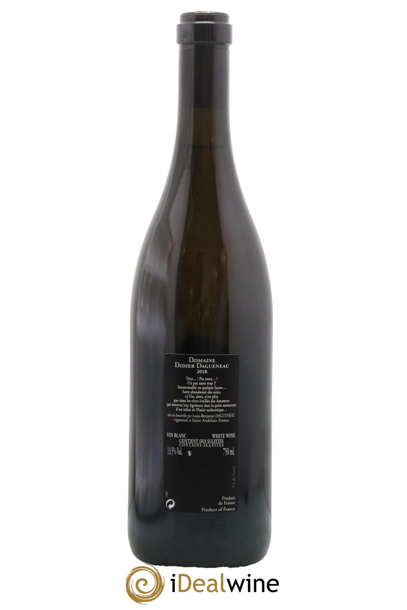 Vin de France (anciennement Pouilly-Fumé) Silex Dagueneau (Domaine Didier - Louis-Benjamin) 2018 - Lot de 1 bouteille - 1