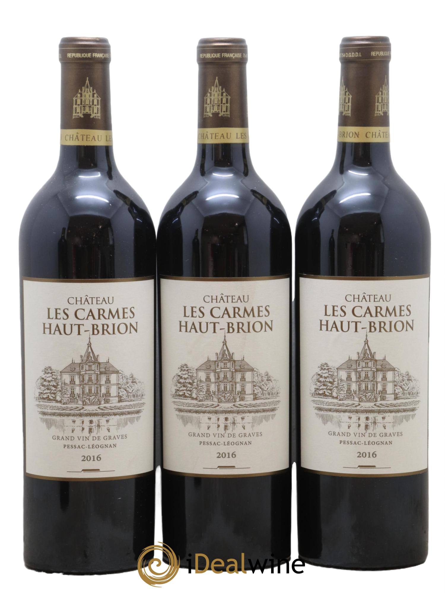 Château Les Carmes Haut-Brion 2016 - Lot de 3 bouteilles - 0