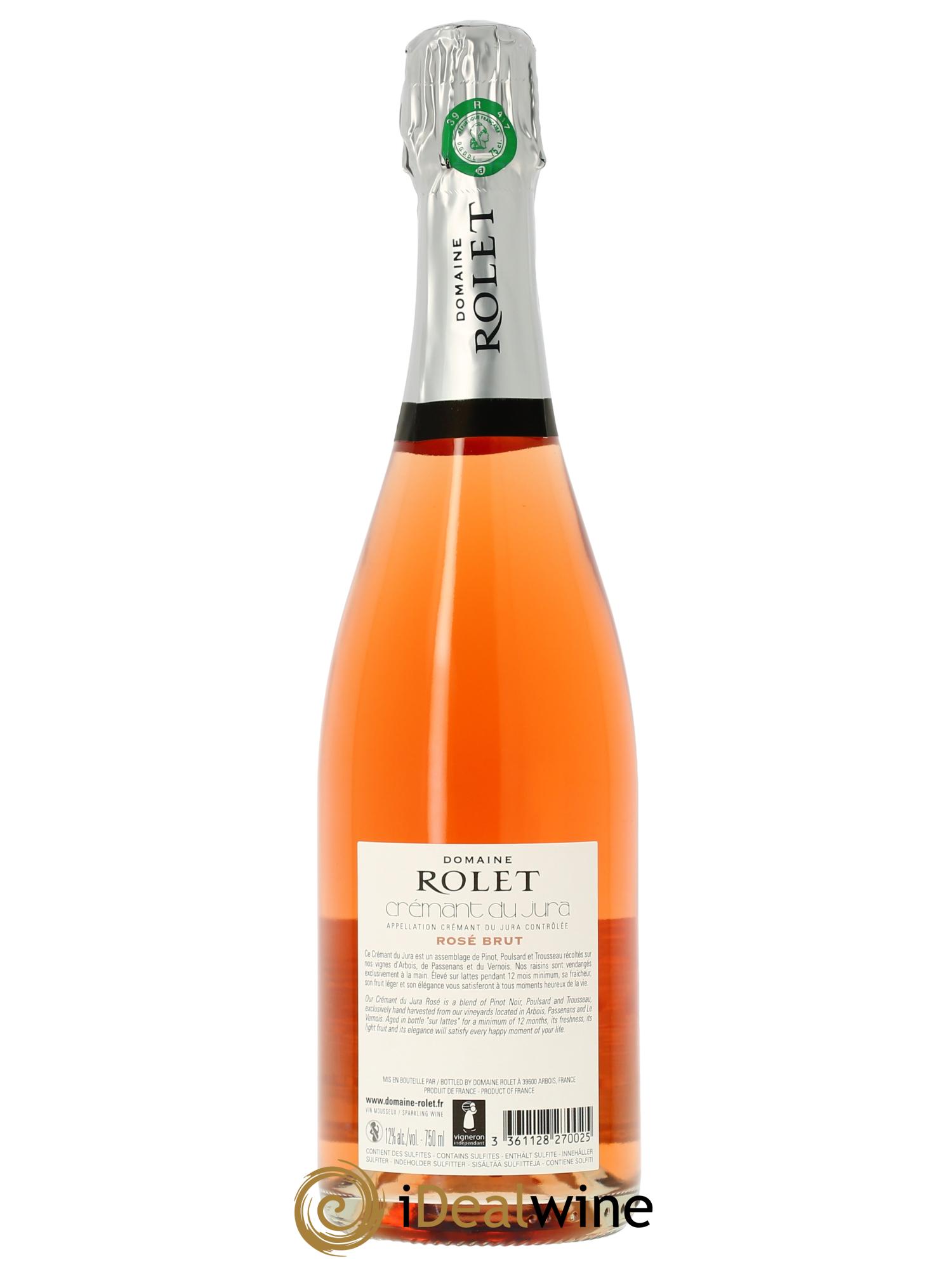 Crémant du Jura Rosé Domaine Rolet  - Lot de 1 bouteille - 1