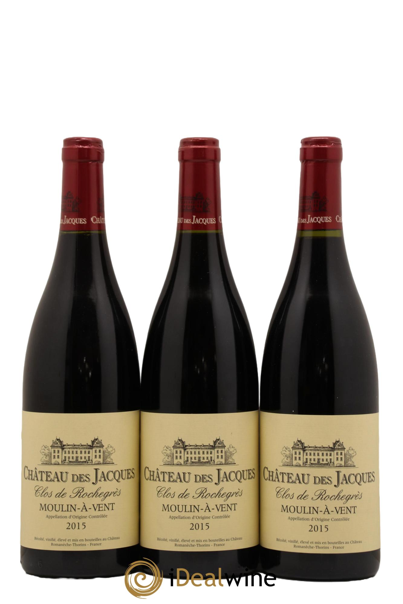 Moulin-à-Vent Clos de Rochegrès Château des Jacques 2015 - Lot de 3 bouteilles - 0