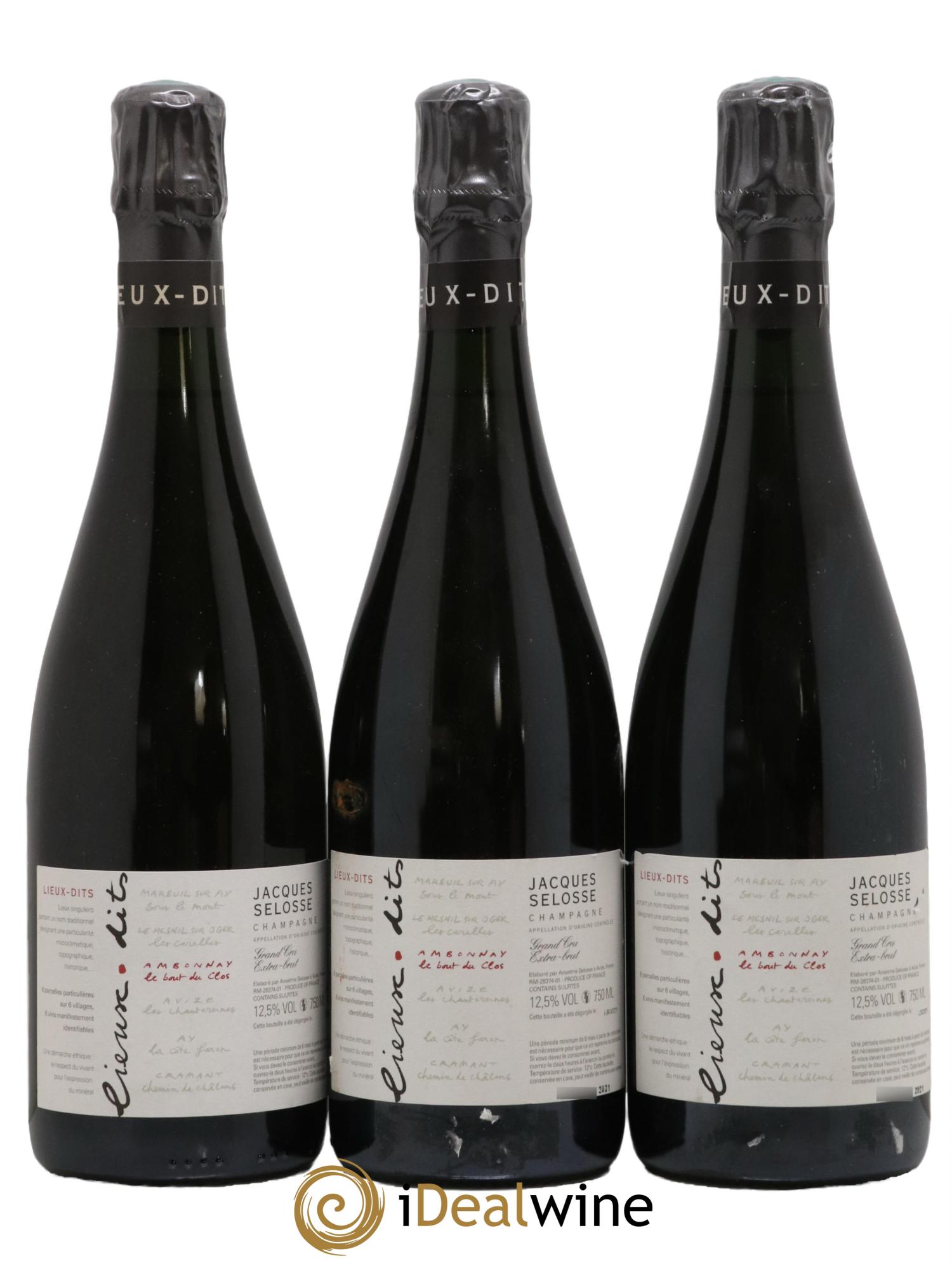 Ambonnay Le Bout du Clos Grand Cru Extra-Brut Jacques Selosse - Lot de 3 bouteilles - 0