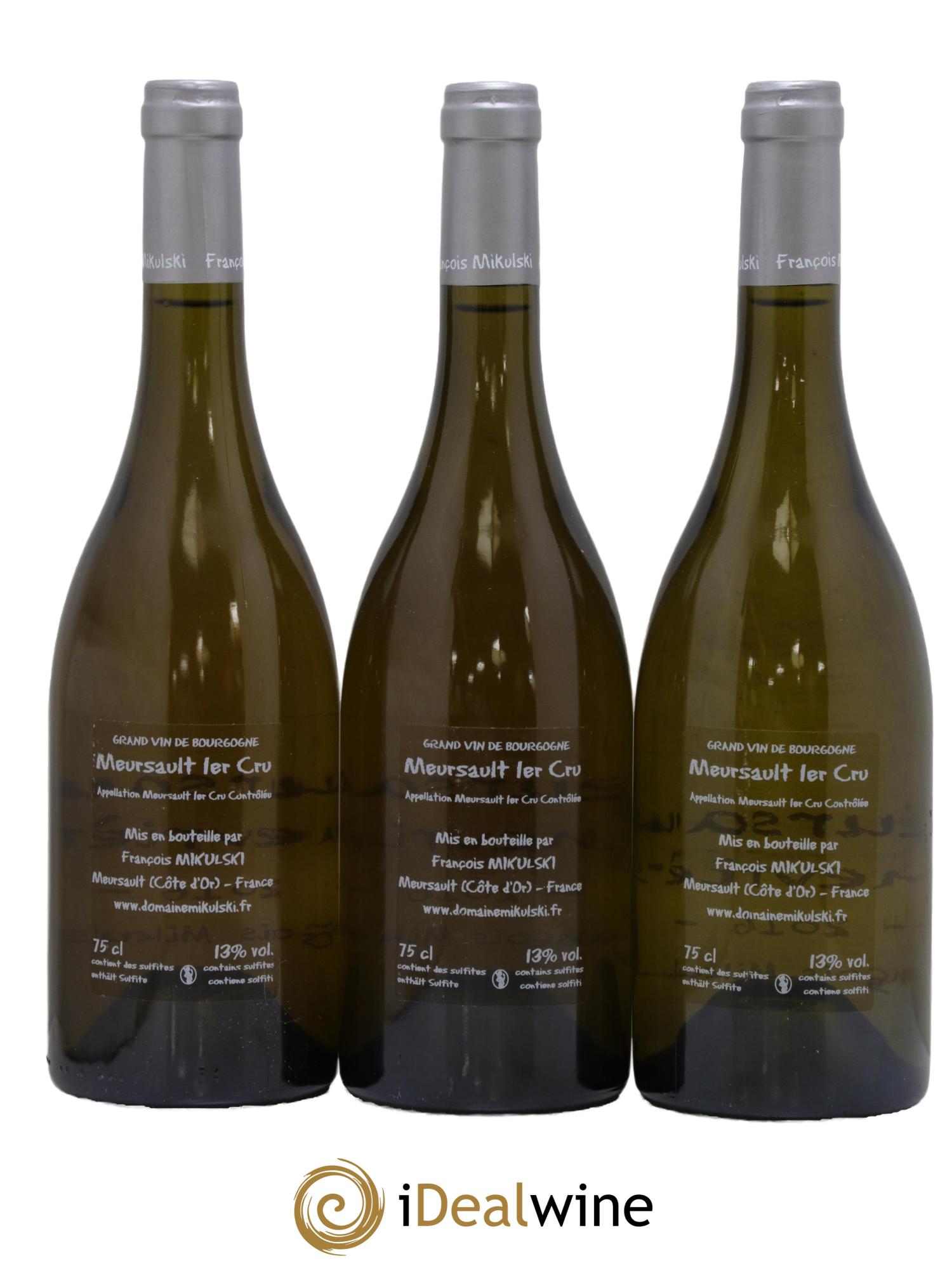 Meursault 1er Cru Les Genevrières François Mikulski 2016 - Lot of 3 bottles - 1
