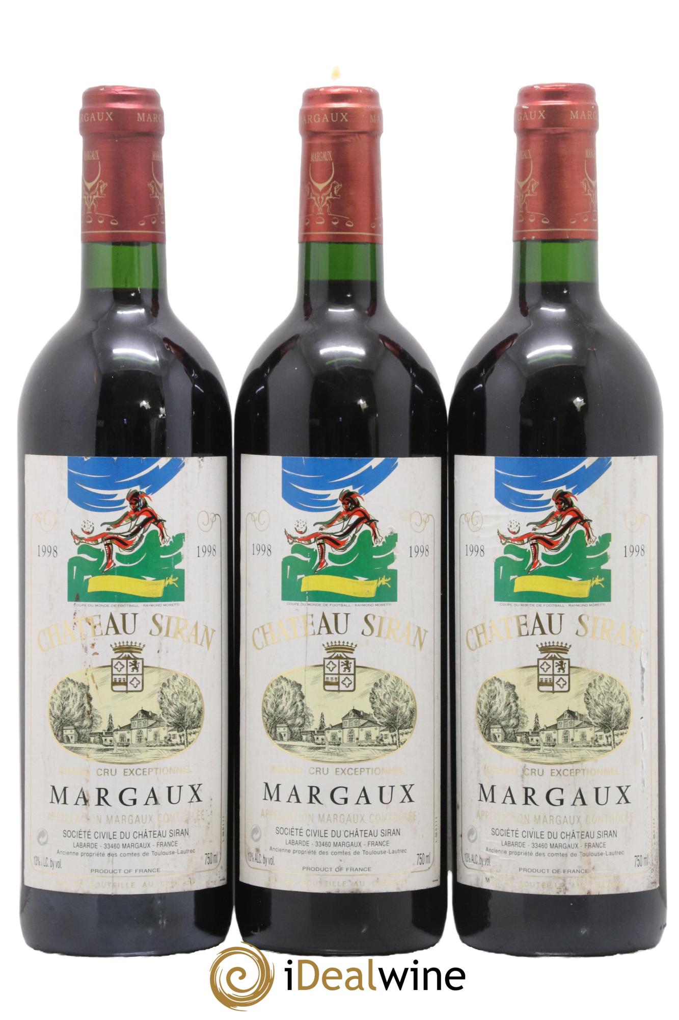 Château Siran 1998 - Lot de 3 bouteilles - 0
