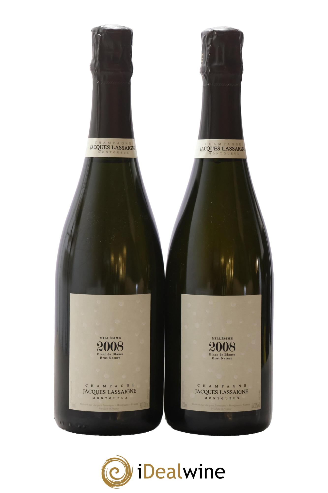 Blanc de Blancs Brut Nature Jacques Lassaigne 2008 - Lotto di 2 bottiglie - 0