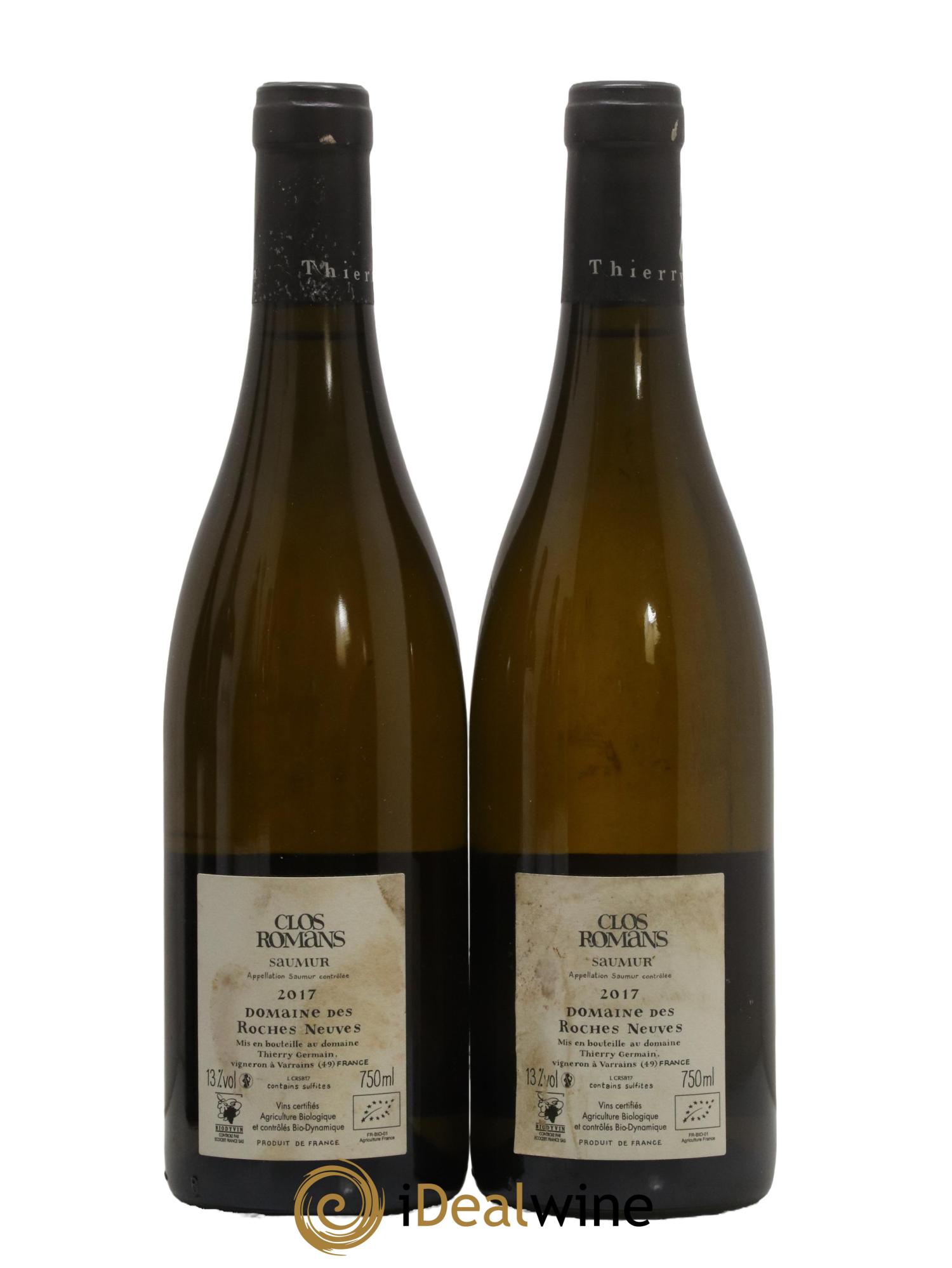 Saumur Clos Romans Domaine des Roches Neuves - Thierry Germain 2017 - Lot de 2 bouteilles - 1