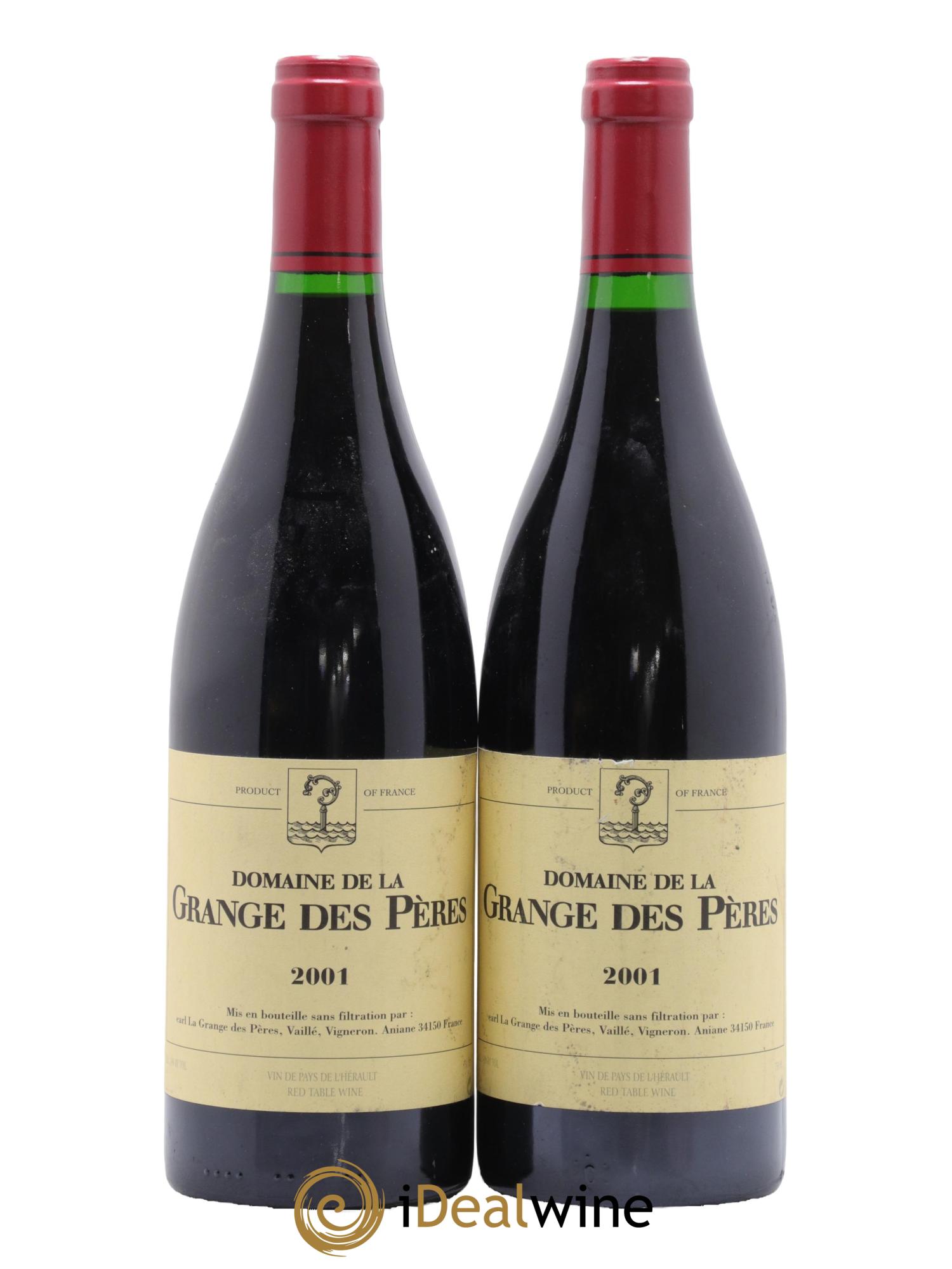 Pays d'Hérault Grange des Pères Laurent Vaillé 2001 - Lot de 2 bouteilles - 0