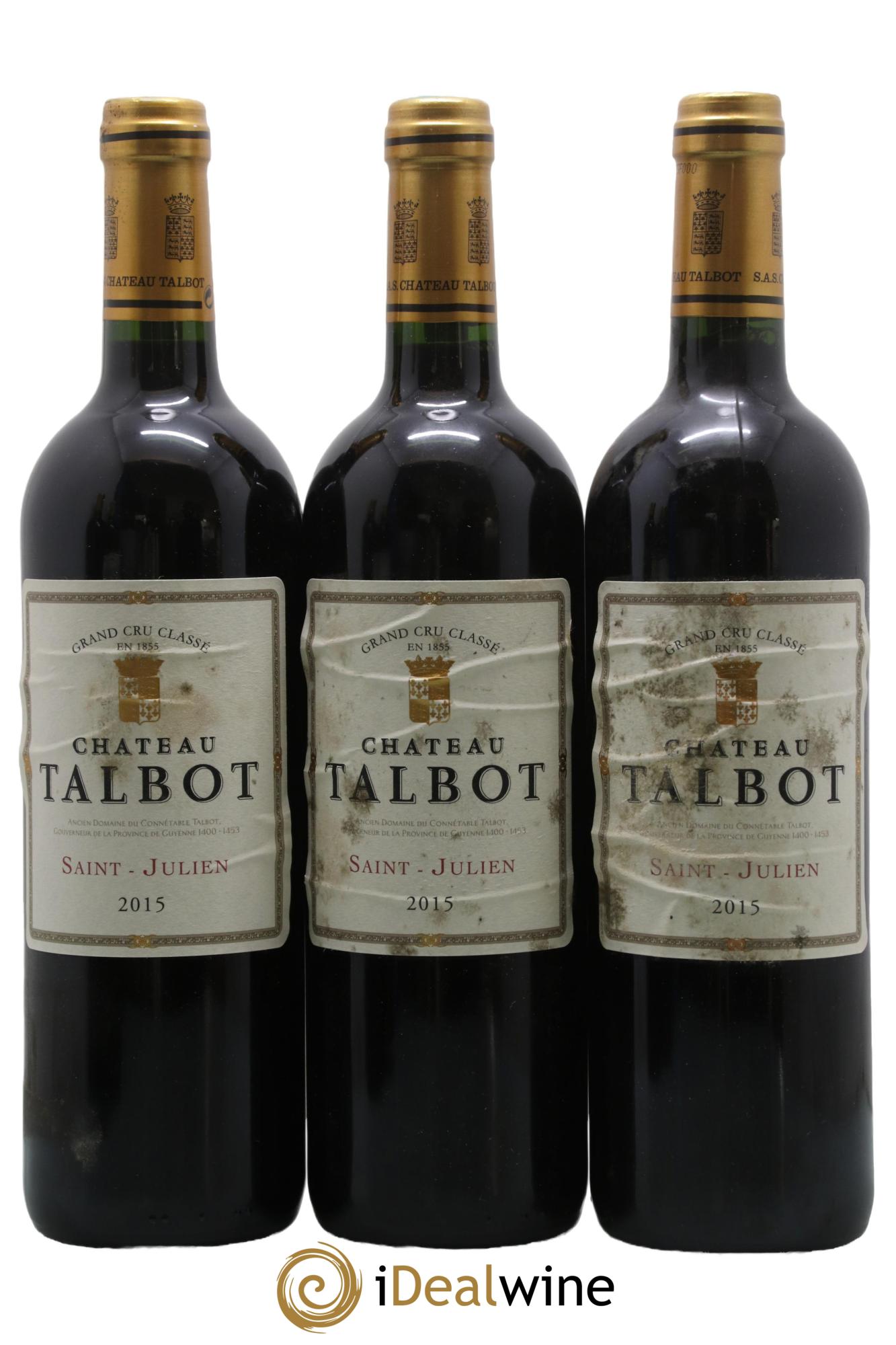 Château Talbot 4ème Grand Cru Classé 2015 - Lot de 3 bouteilles - 0