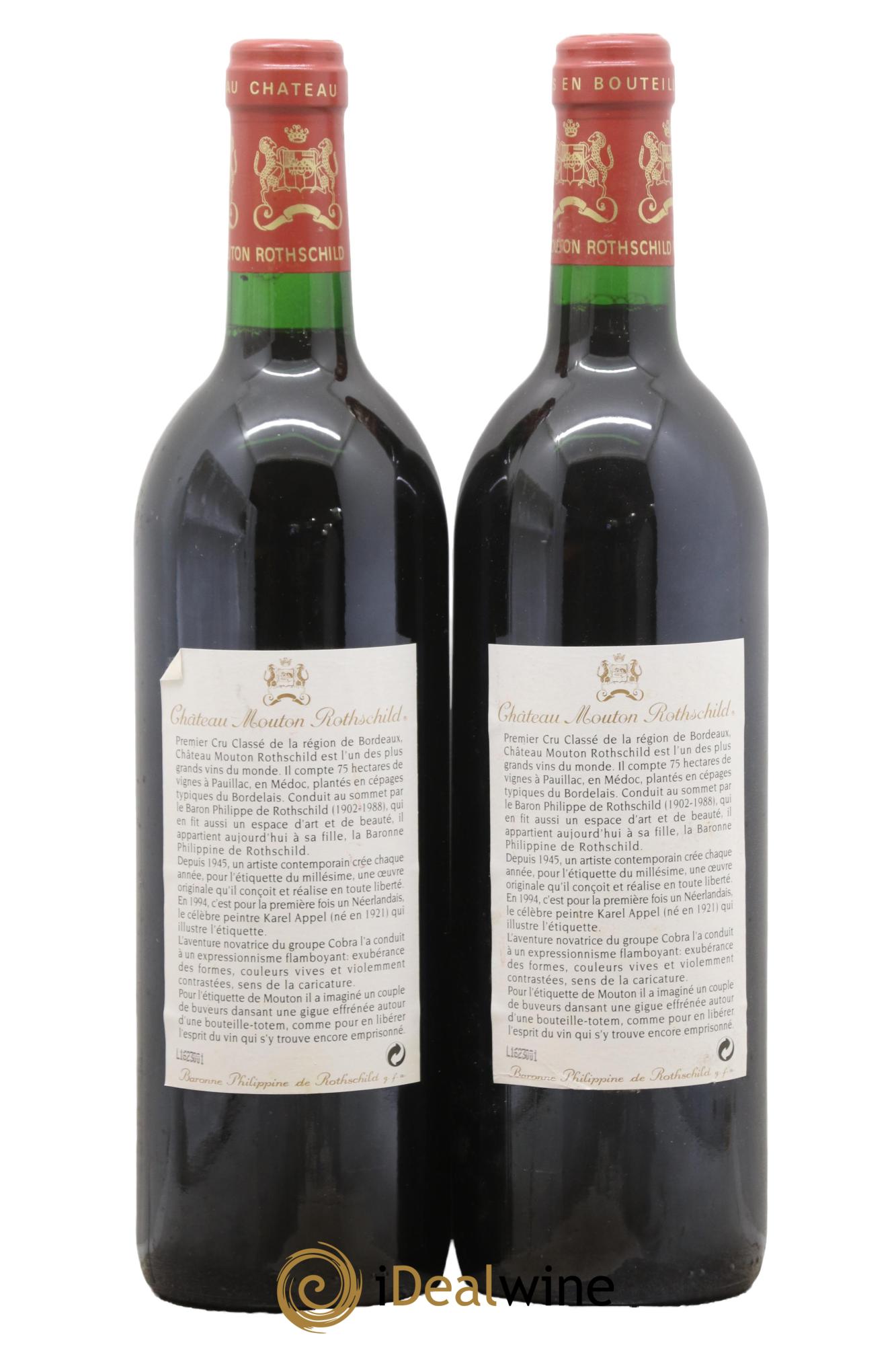 Château Mouton Rothschild 1er Grand Cru Classé 1994 - Lot of 2 bottles - 1