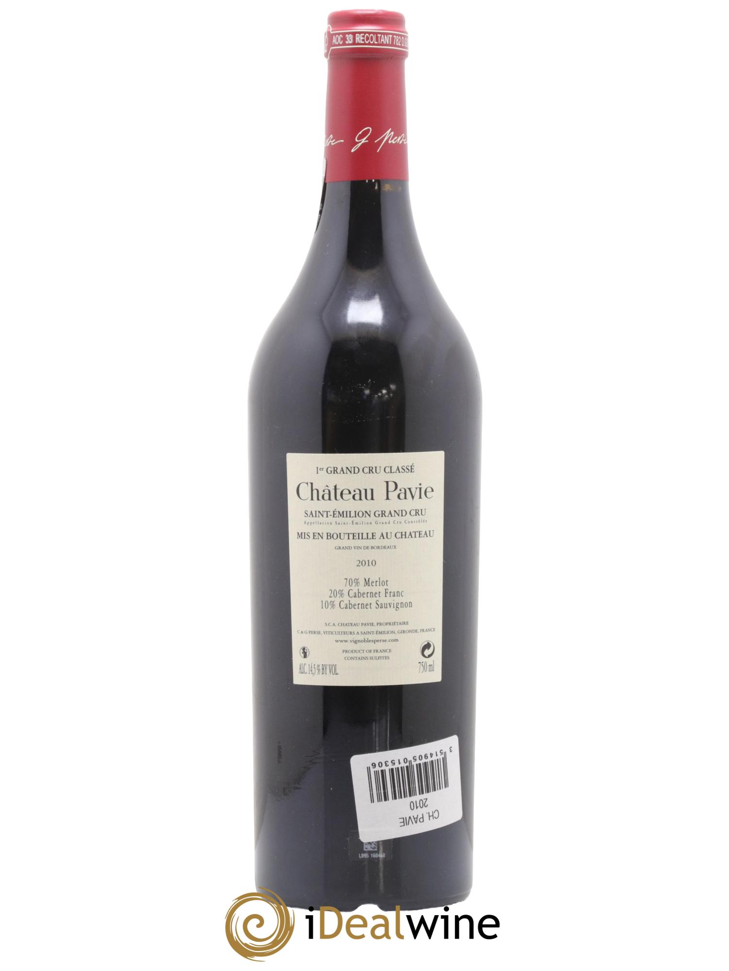 Château Pavie 1er Grand Cru Classé A 2010 - Lot de 1 bouteille - 1