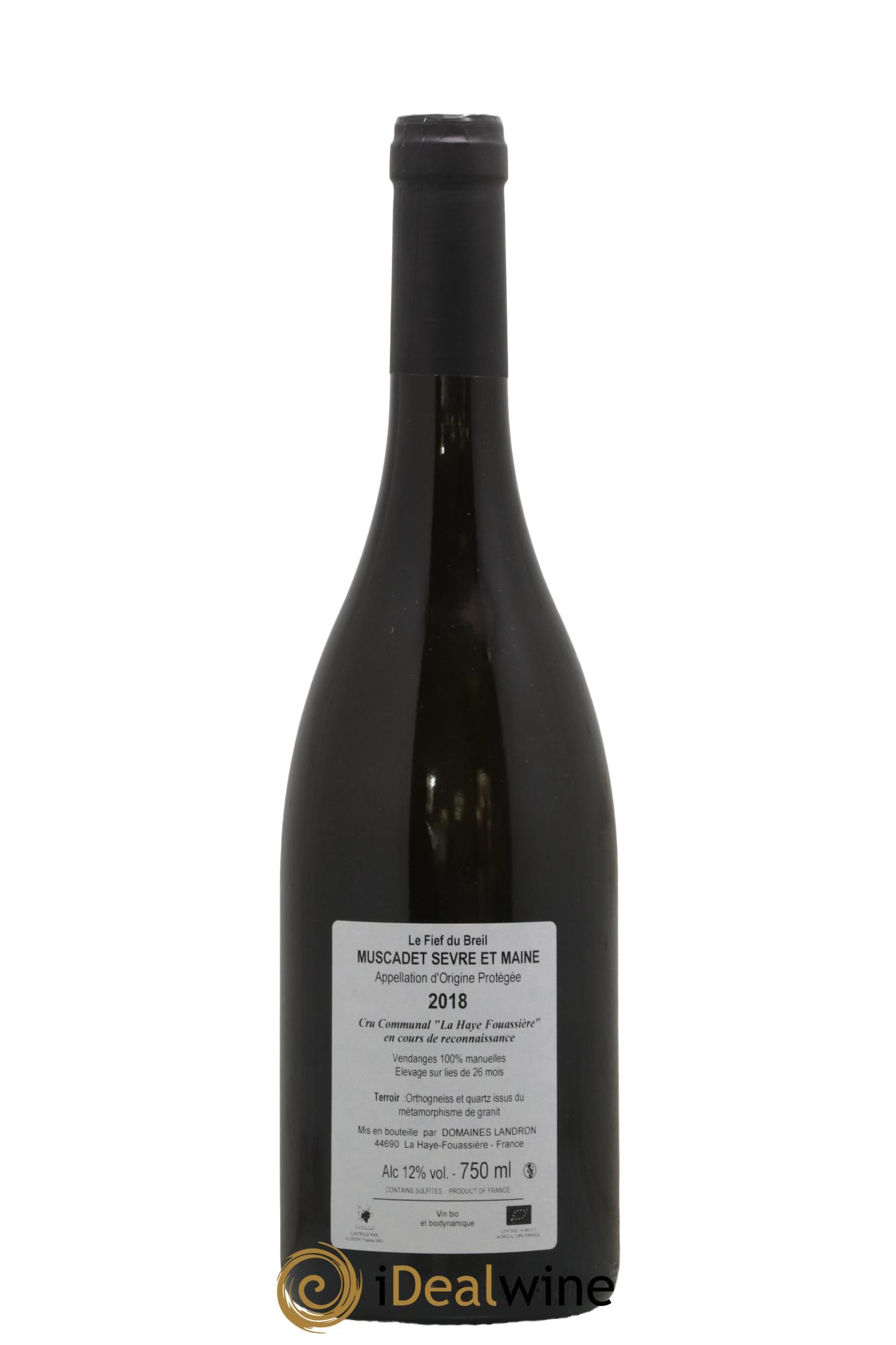 Muscadet-Sèvre-et-Maine Le Fief du Breil Jo Landron 2018 - Lot de 1 bouteille - 1