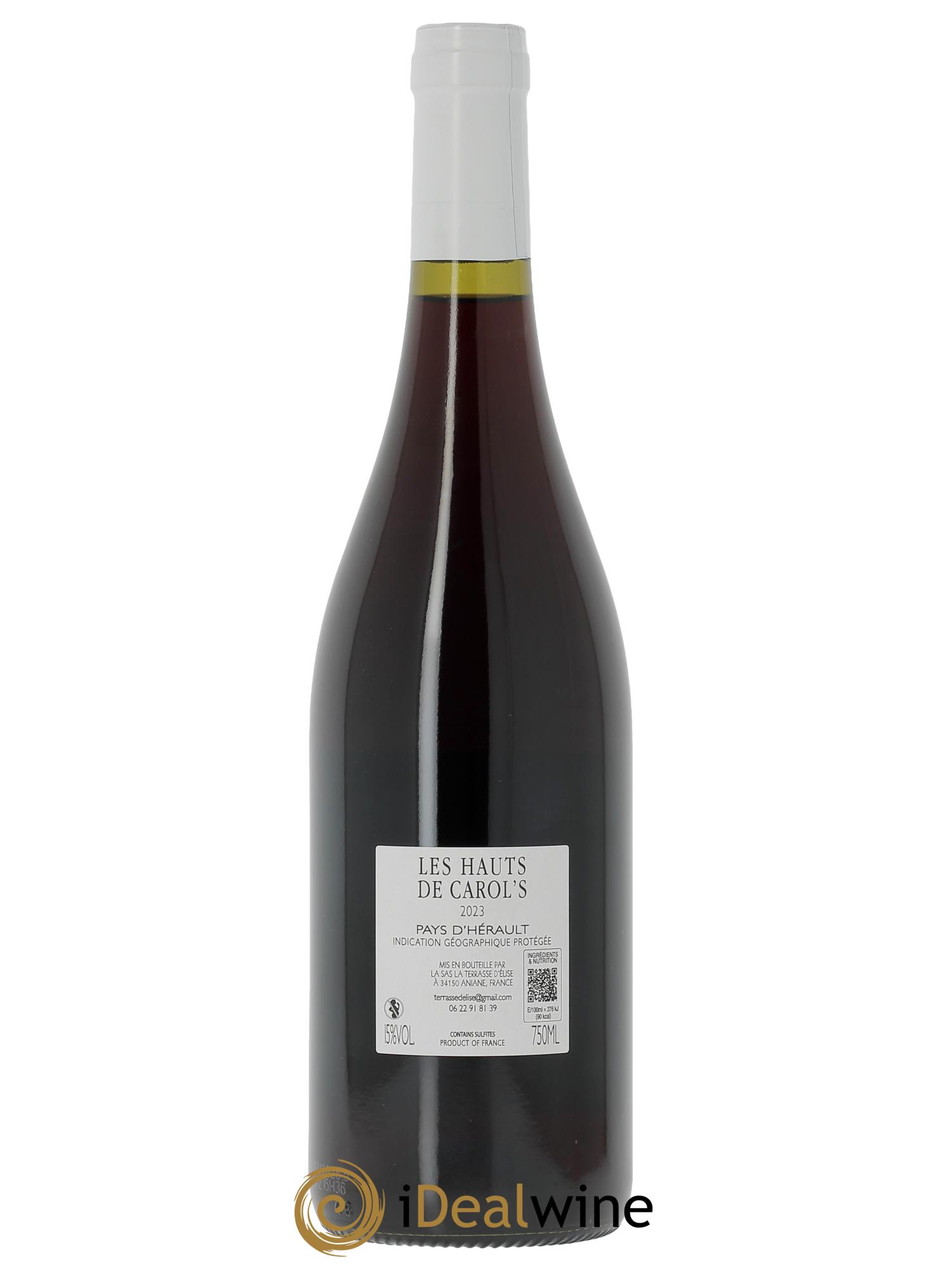 Pays d'Hérault Les Hauts de Carol's Terrasse d'Elise (Domaine de la)  2023 - Lot de 1 bouteille - 1