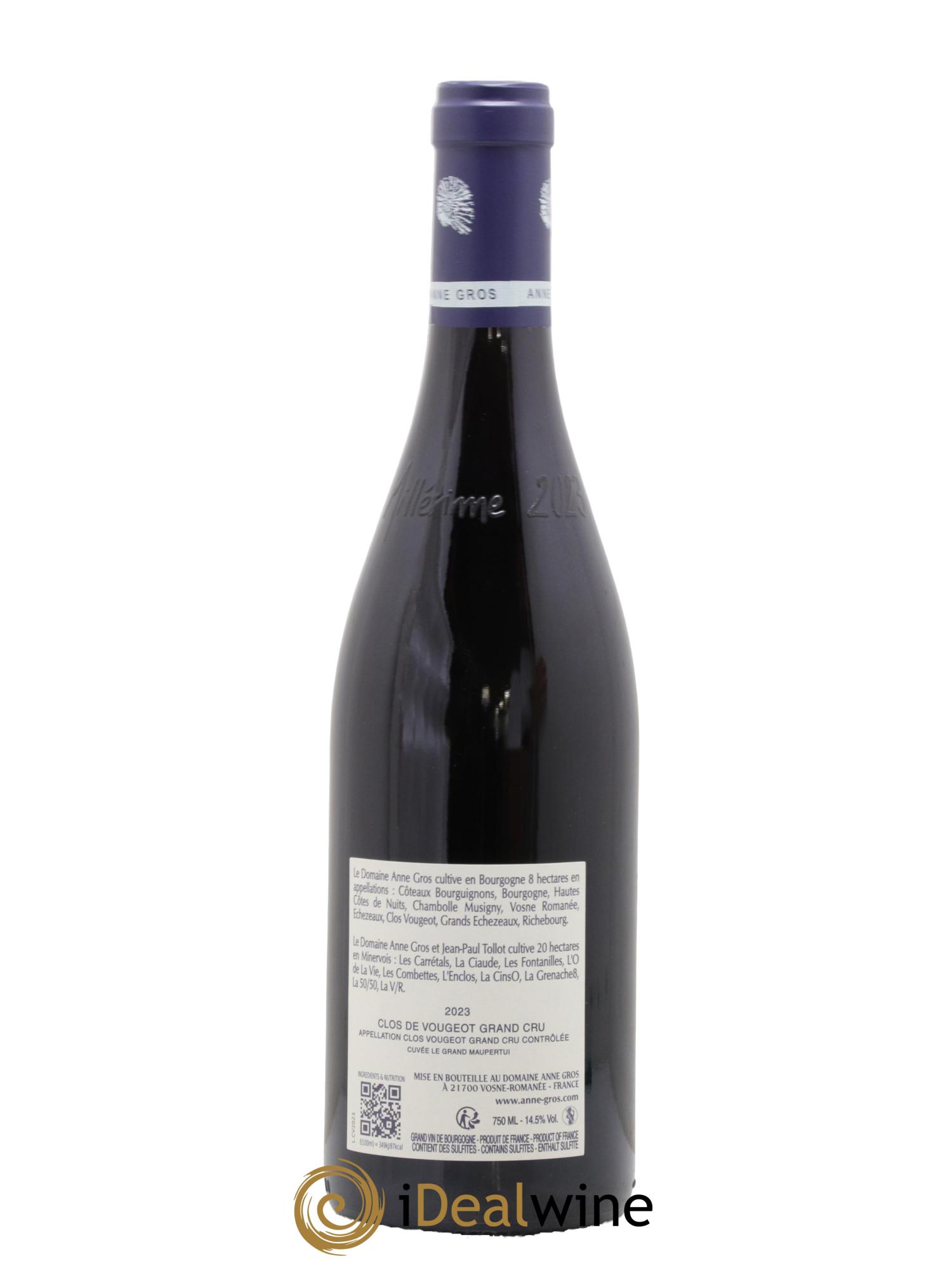 Clos de Vougeot Grand Cru Le Grand Maupertui Anne Gros 2023 - Lot of 1 bottle - 1