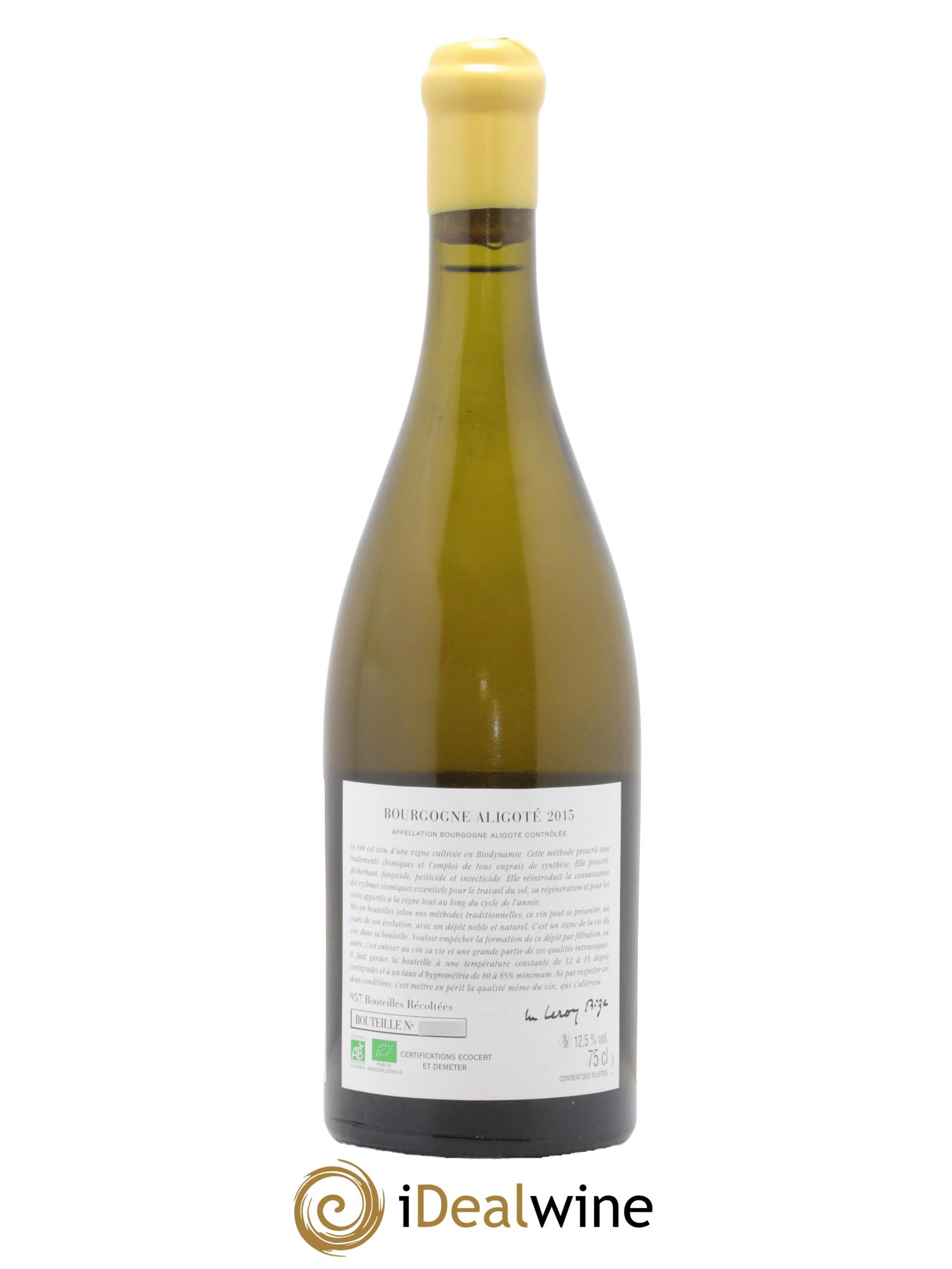 Bourgogne Aligoté Sous Chatelet d'Auvenay (Domaine) 2015 - Posten von 1 Flasche - 1