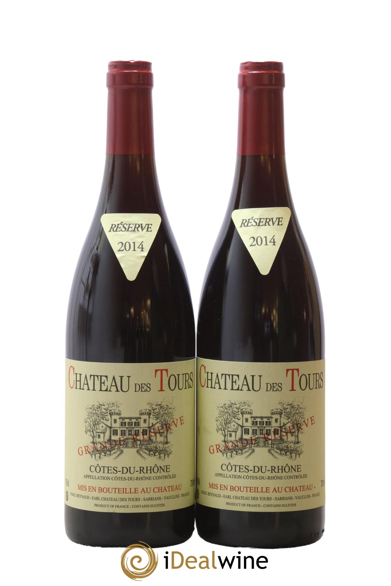 Côtes-du-Rhône Château des Tours Grande Réserve Emmanuel Reynaud 2014 - Lot of 2 bottles - 0