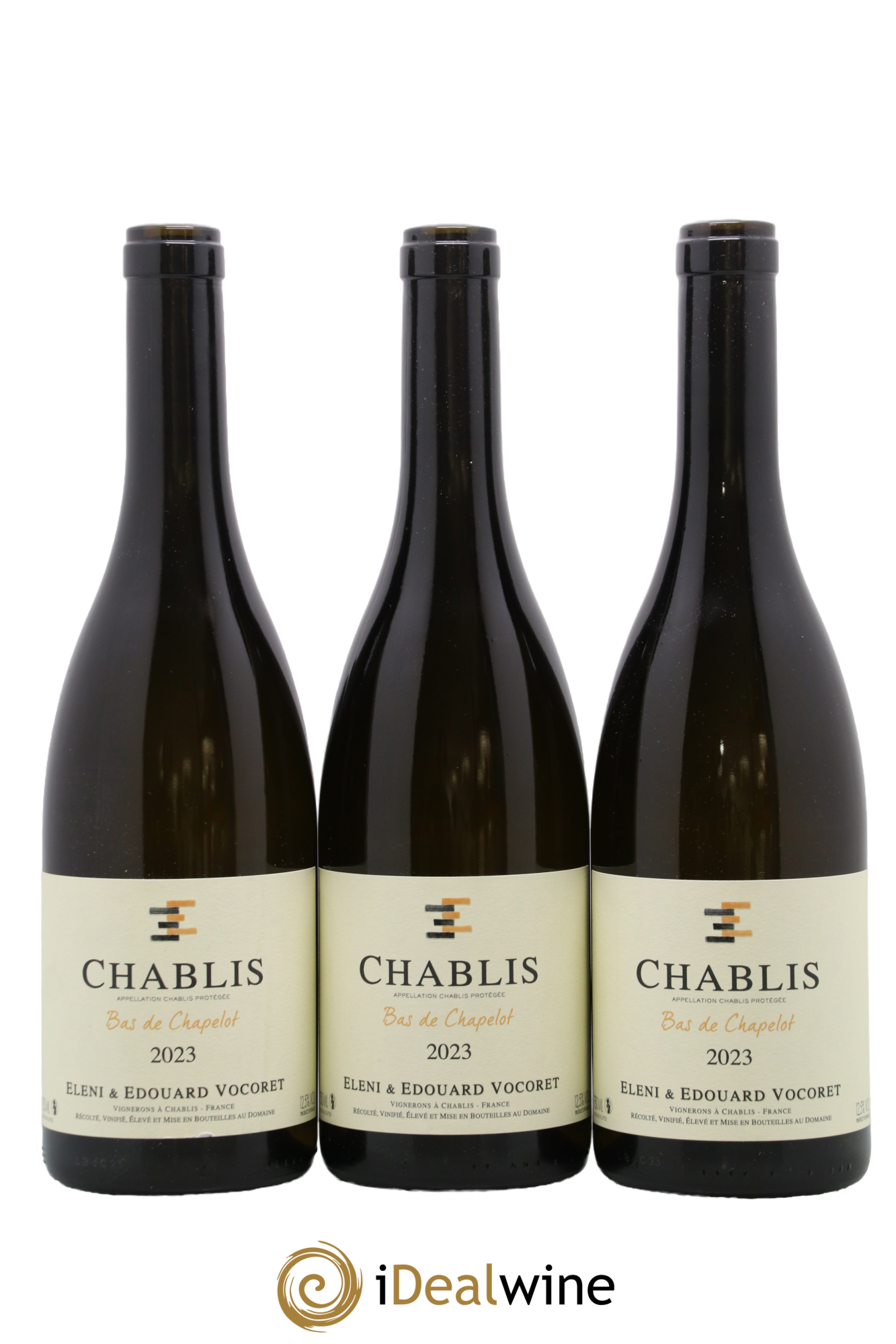 Chablis Le Bas de Chapelot Vocoret & Fils 2023 - Lot of 3 bottles - 0