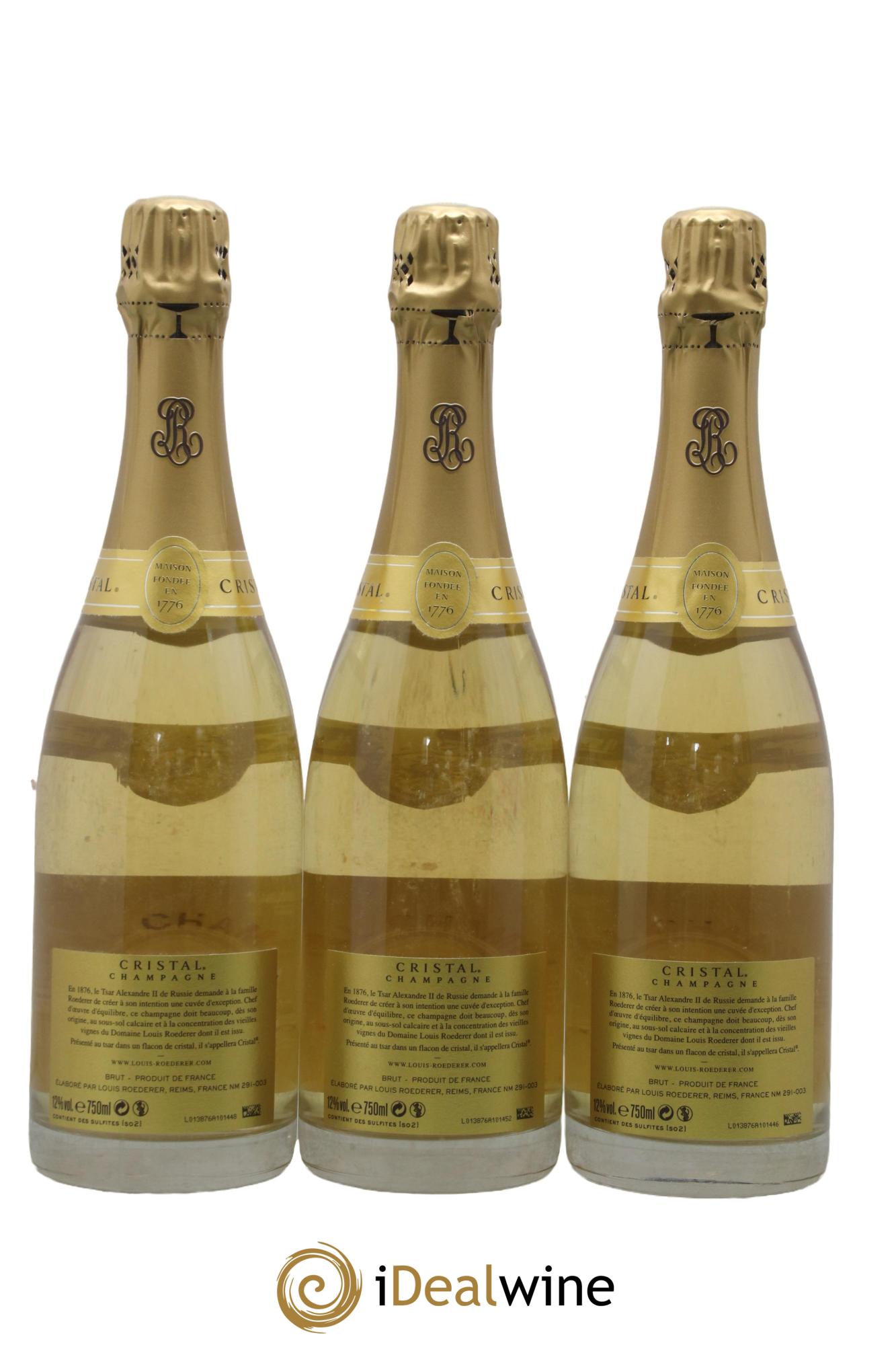 Cristal Louis Roederer 2012 - Lot of 3 bottles - 1