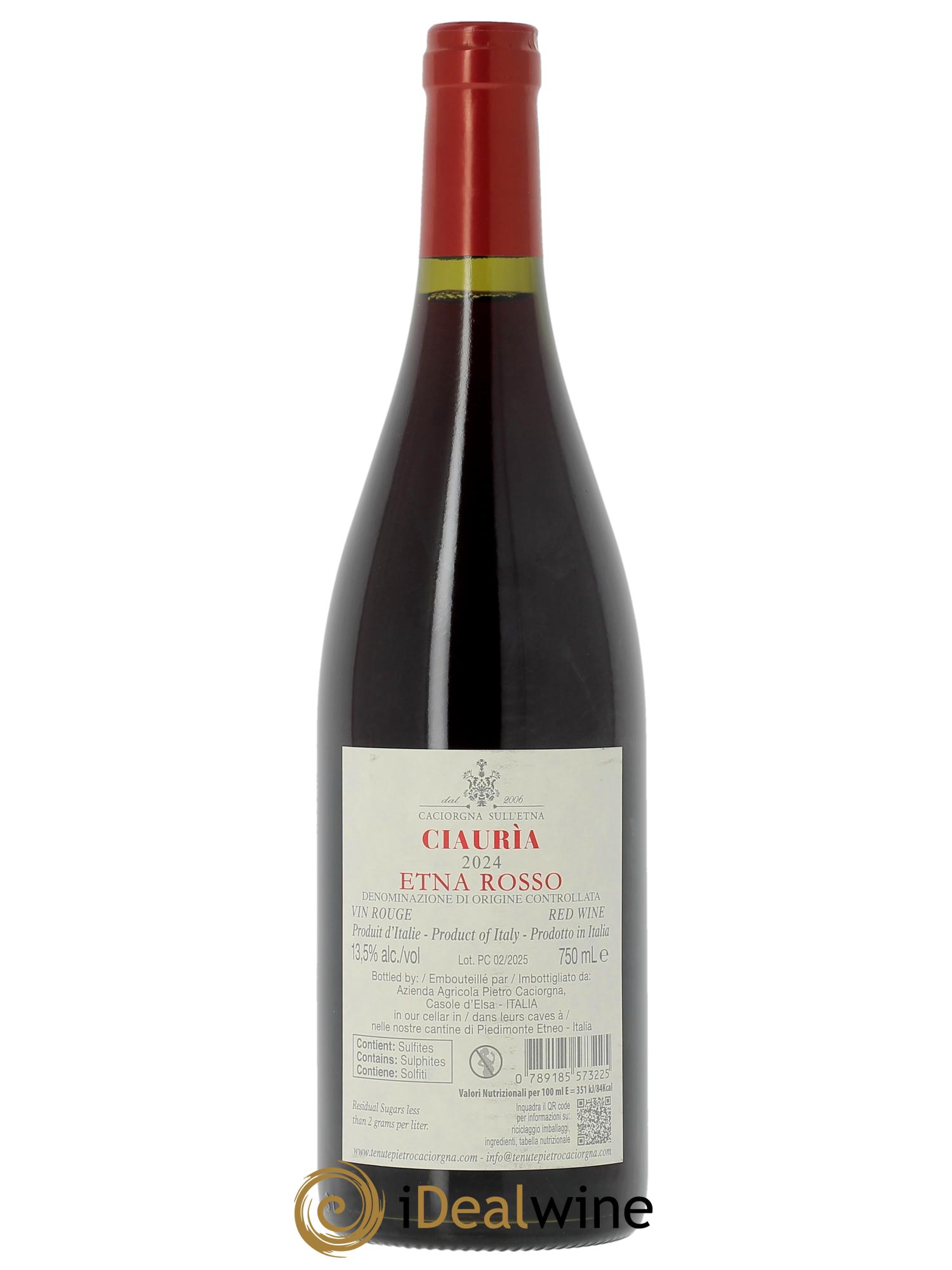 Etna Rosso DOC Azienda Agricola Pietro Caciorgna Ciauria 2024 - Posten von 1 Flasche - 1