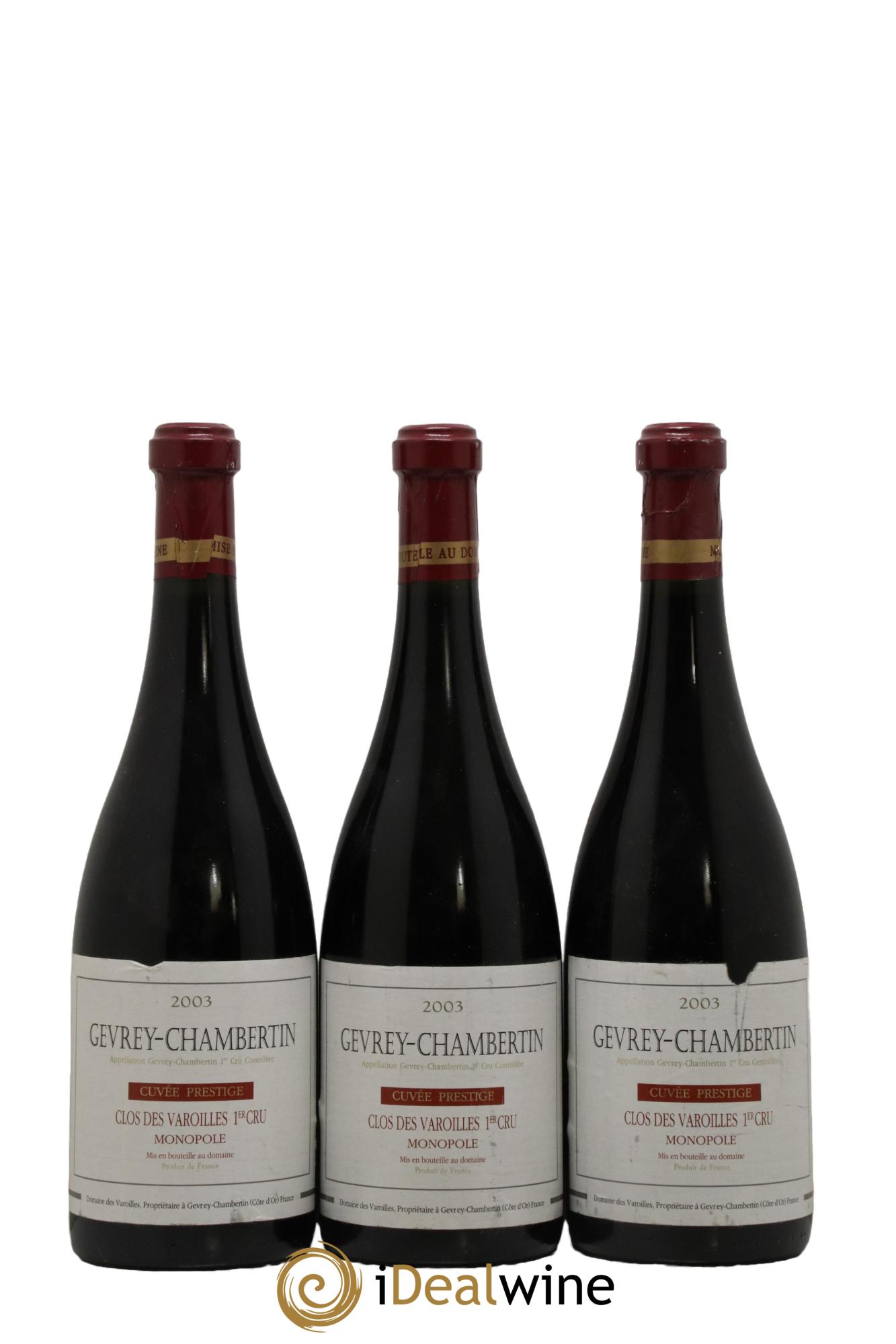 Gevrey-Chambertin 1er Cru Clos des Varoilles Monopole Varoilles (Domaine des)  2003 - Lot of 12 bottles - 4