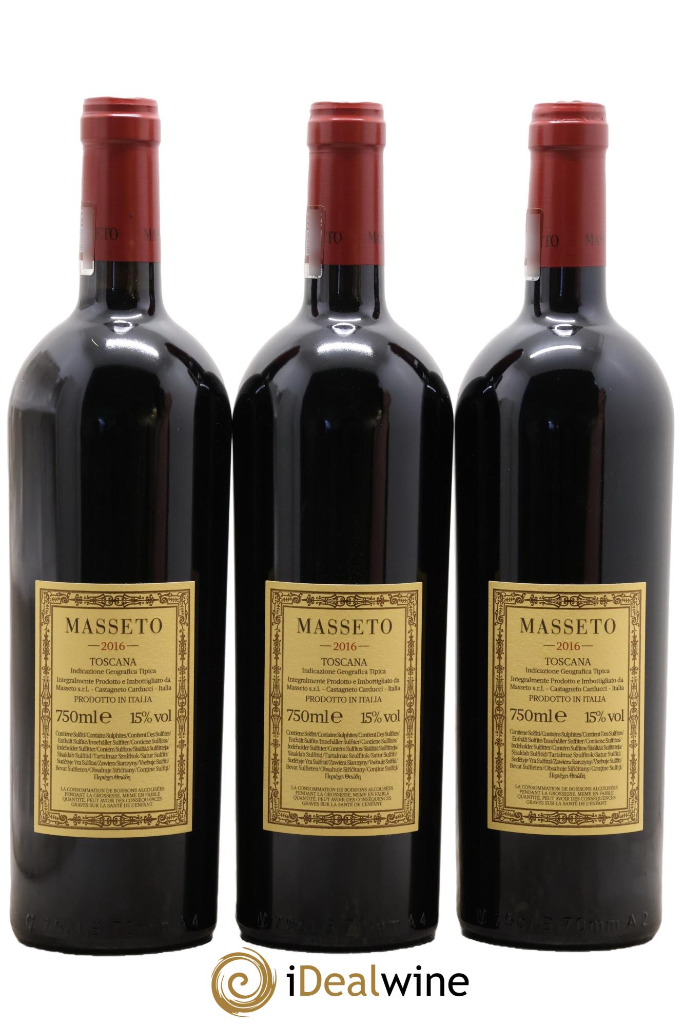 Toscana IGT Tenuta Dell'Ornellaia Masseto Frescobaldi 2016 - Lotto di 3 bottiglie - 1