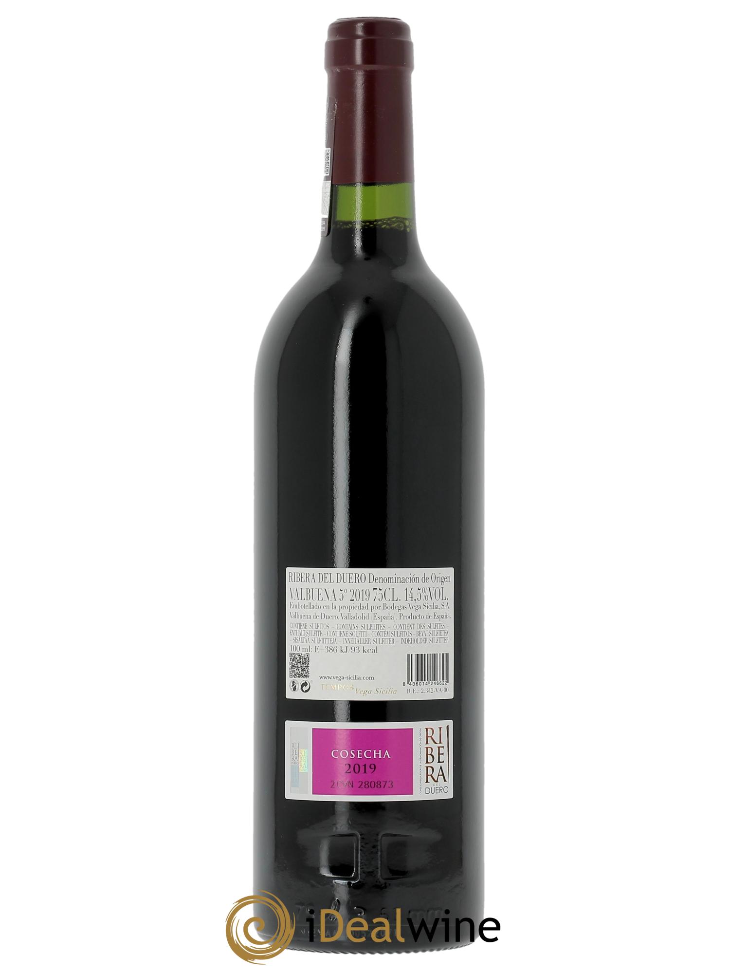 Ribera Del Duero DO Vega Sicilia Valbuena 5 ano Famille Alvarez (CBO à partir de 3 bts) 2019 - Lot de 1 bouteille - 1