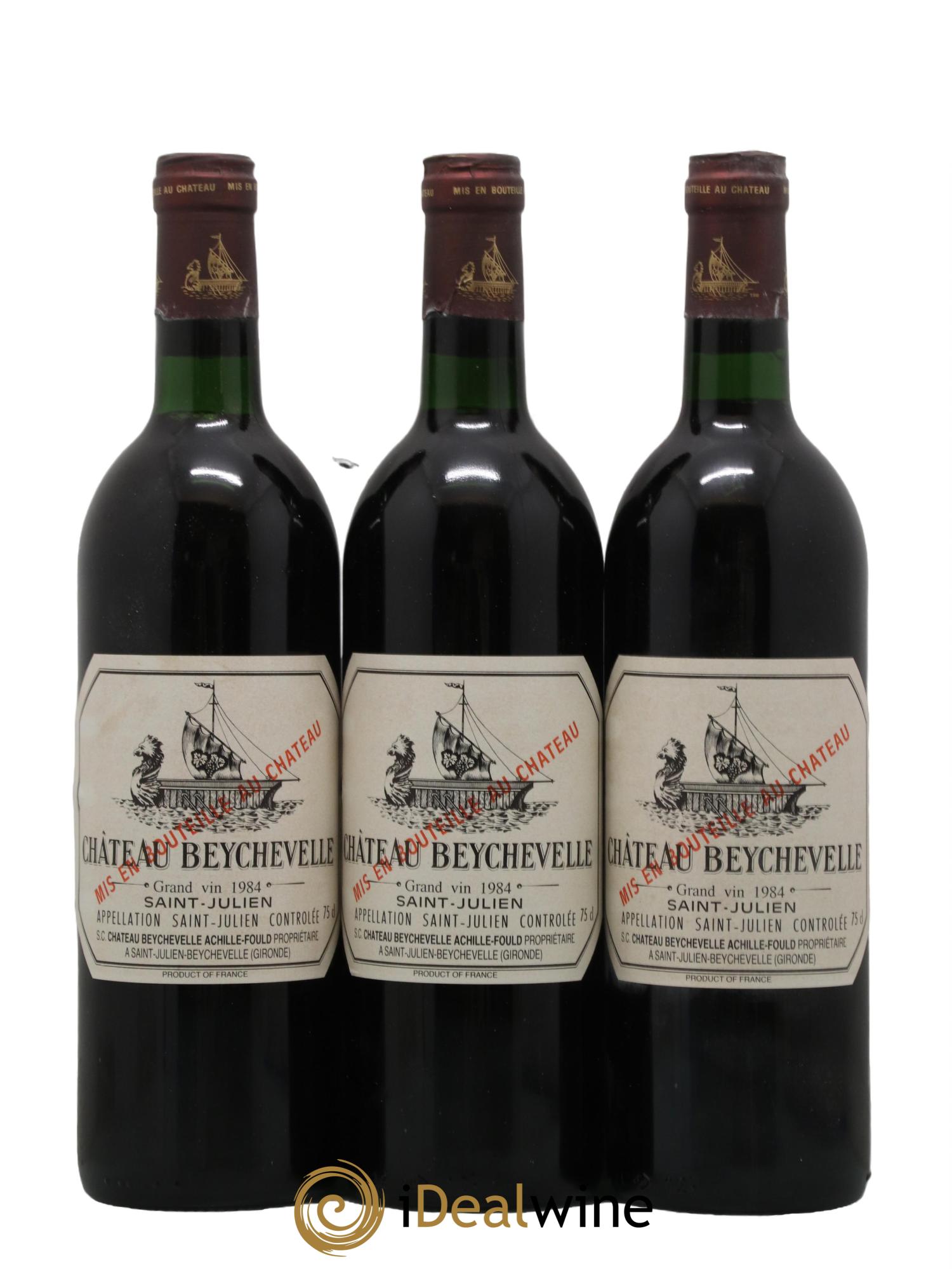 Château Beychevelle 4ème Grand Cru Classé 1984 - Lot de 3 bouteilles - 0