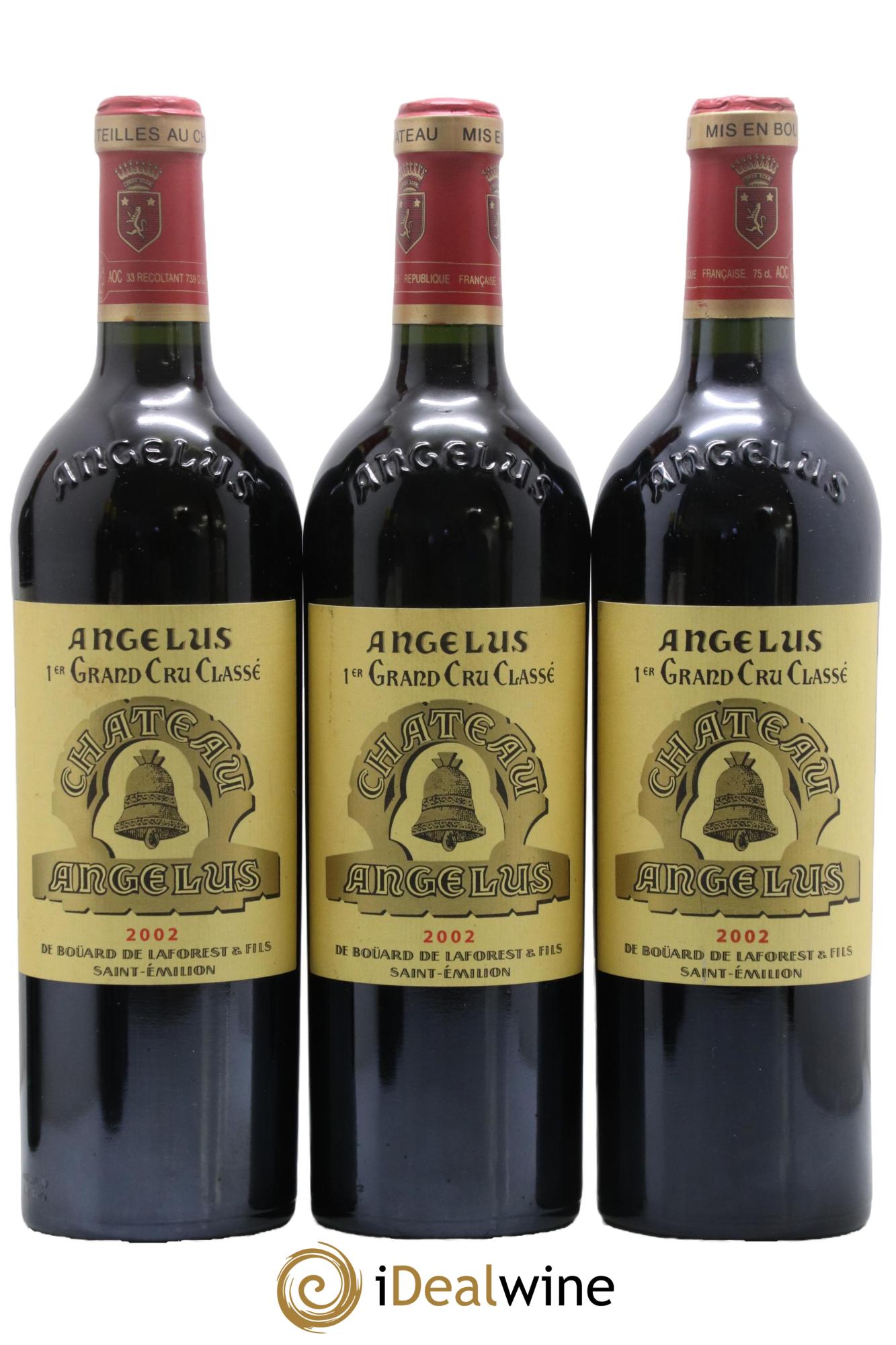 Château Angélus 1er Grand Cru Classé A 2002 - Lot of 3 bottles - 0