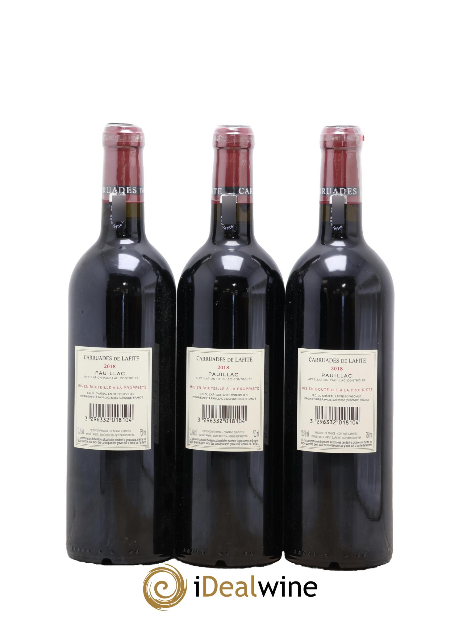 Carruades de Lafite Rothschild Second Vin 2018 - Lot of 3 bottles - 1