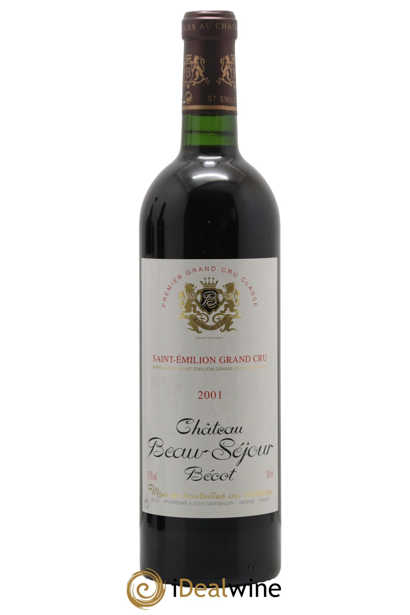 Château Beau-Séjour Bécot 1er Grand Cru Classé B 2001 - Lot de 1 bouteille - 0