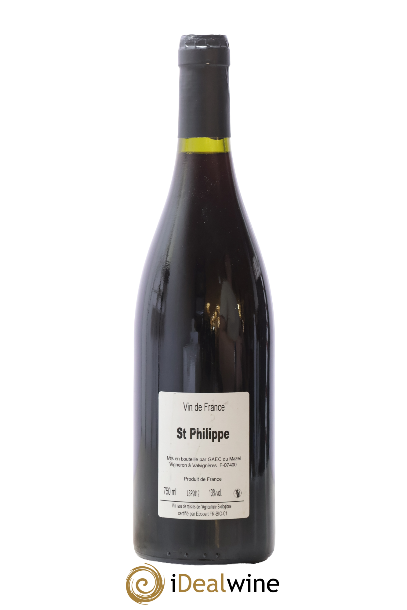 Vin de France Le Mazel Cuvée Saint-Philippe Gerald & Jocelyne Oustric 2012 - Lot de 1 bouteille - 1