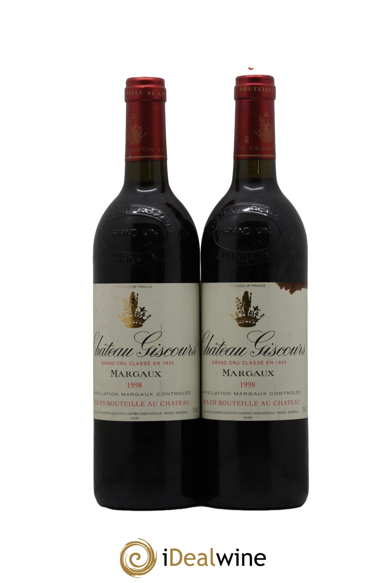 Château Giscours 3ème Grand Cru Classé 1998 - Lot de 2 bouteilles - 0