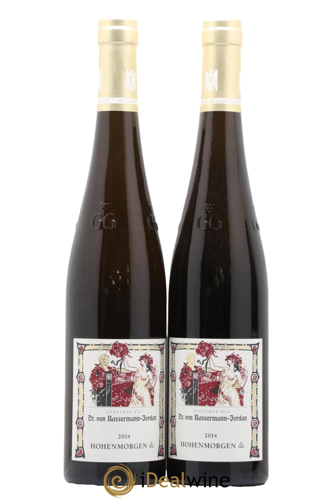 Allemagne Pfalz Riesling Trocken Hohenmorgen GG Dr Von Bassermann-Jordan 2014 - Lot de 2 bouteilles - 0