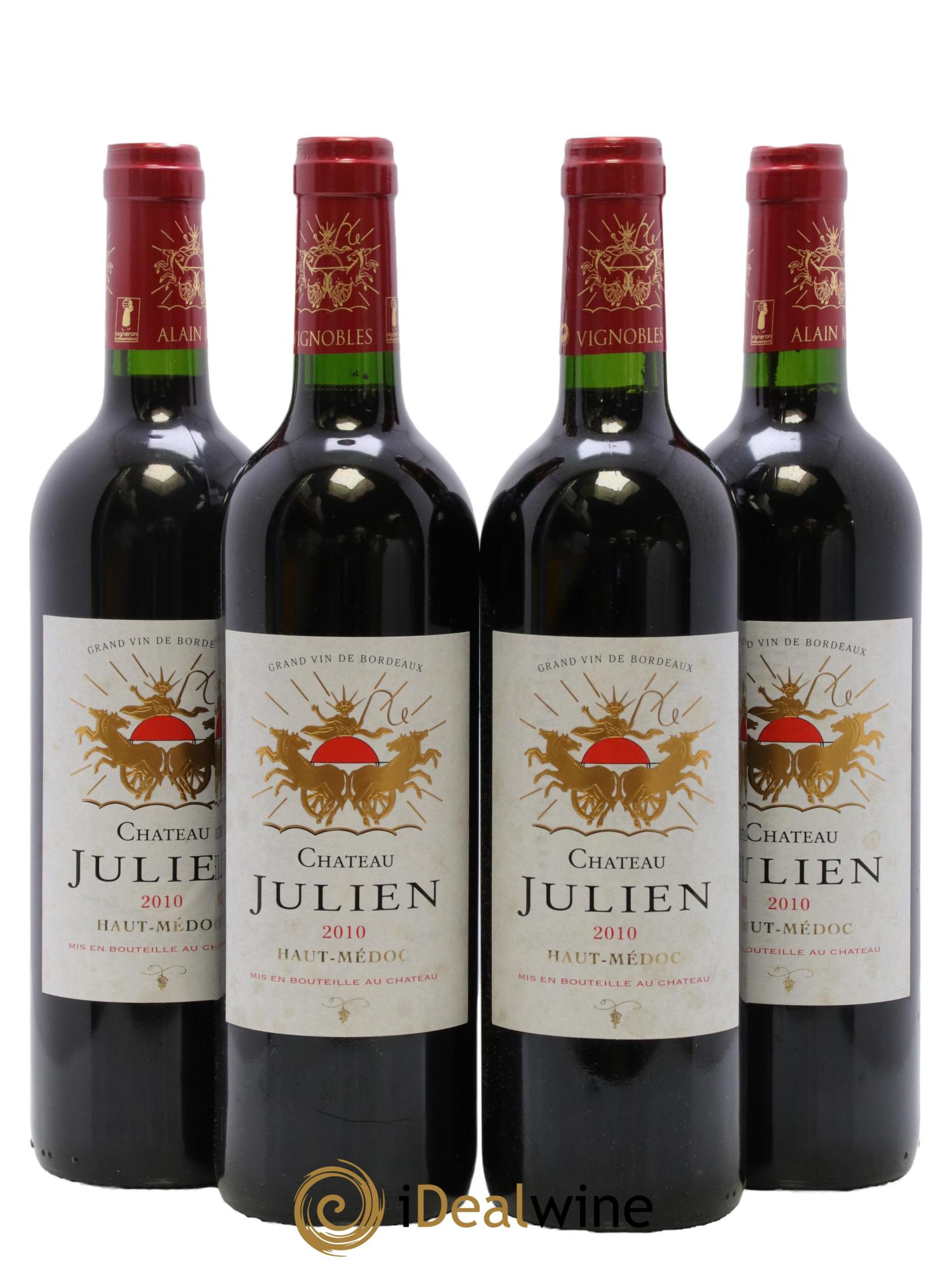 Haut Médoc Château Julien 2010 - Lot of 4 bottles - 0