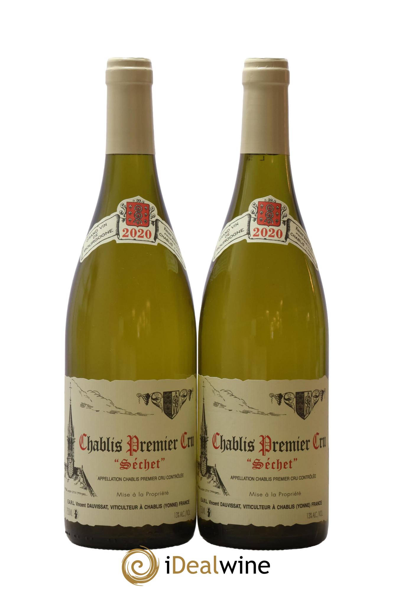 Chablis 1er Cru Séchet Vincent Dauvissat (Domaine) 2020 - Lotto di 2 bottiglie - 0