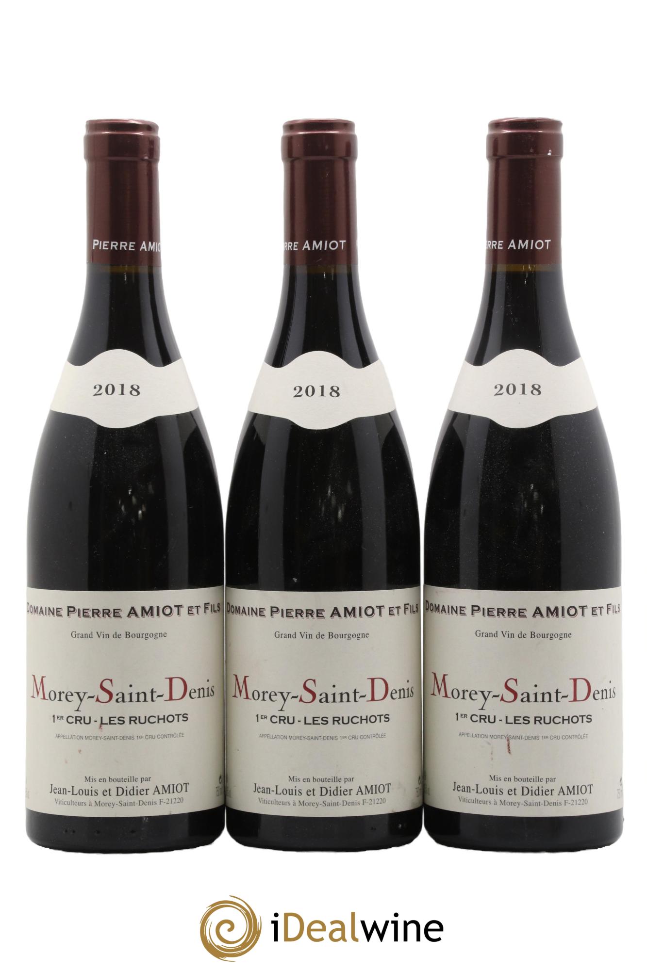Morey Saint-Denis 1er Cru Les Ruchots Pierre Amiot et Fils (Domaine) 2018 - Lotto di 3 bottiglie - 0