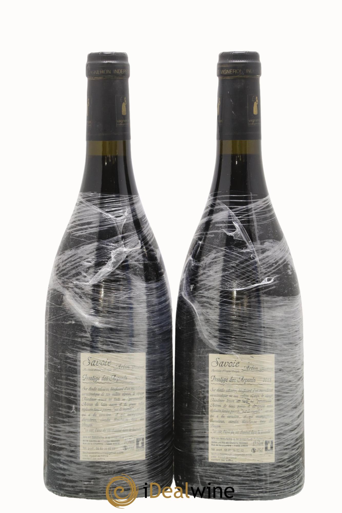 Vin de Savoie Arbin Mondeuse Prestige des Arpents Trosset 2018 - Lot de 2 bouteilles - 1