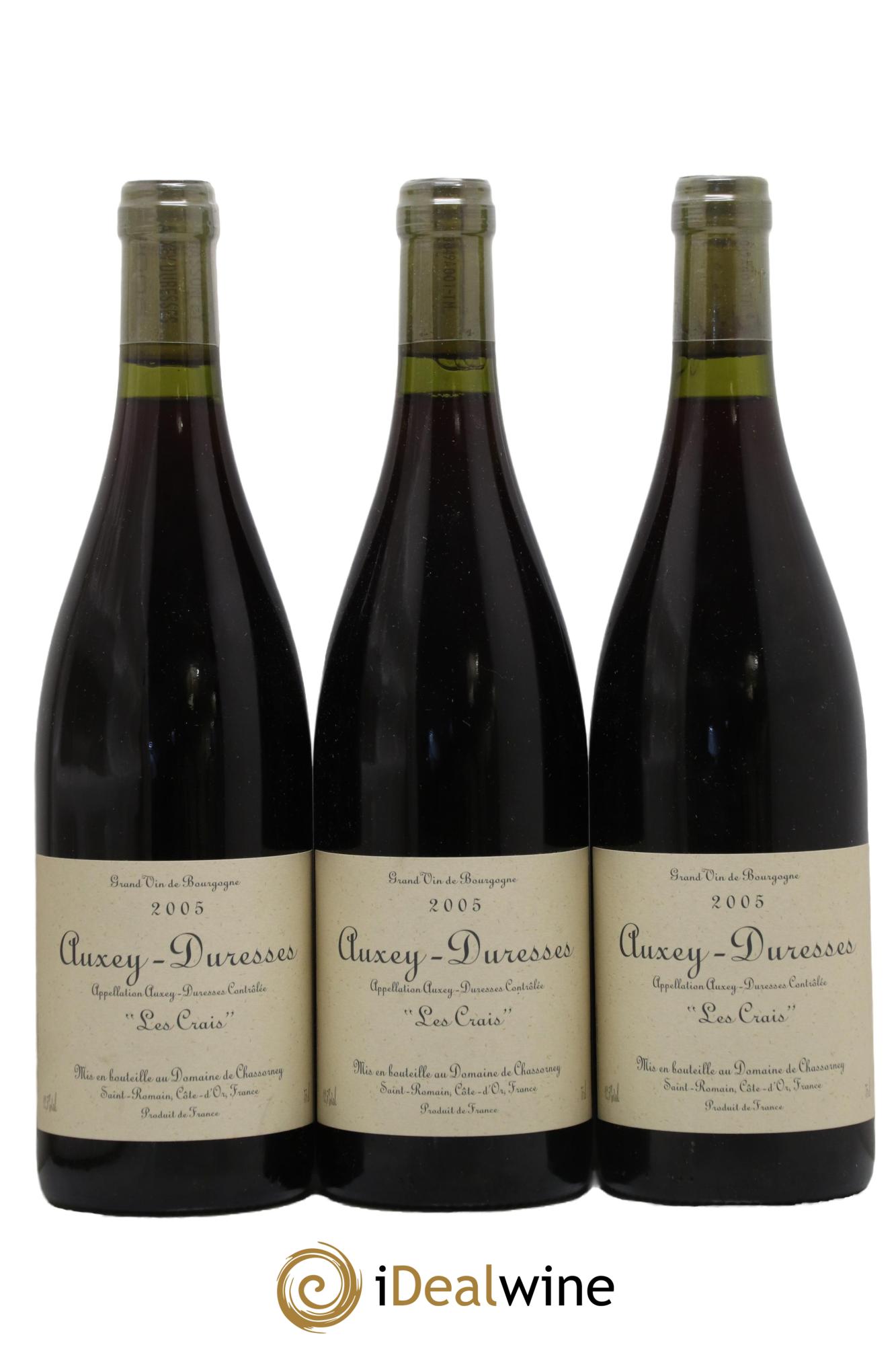 Auxey-Duresses Les Crais Domaine de Chassorney - Frédéric Cossard 2005 - Lot de 3 bouteilles - 0